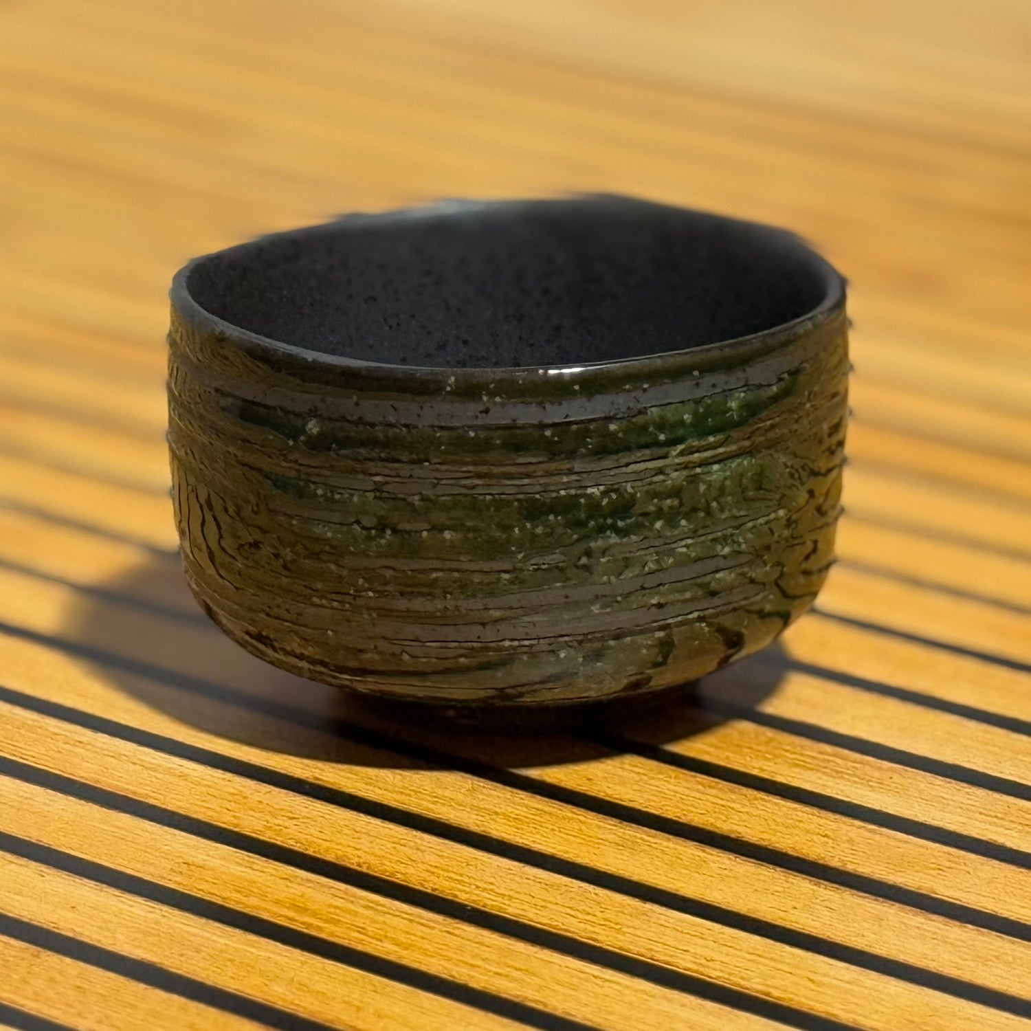Numachi Green Mino-yaki Chawan - Japanese Matcha Bowl