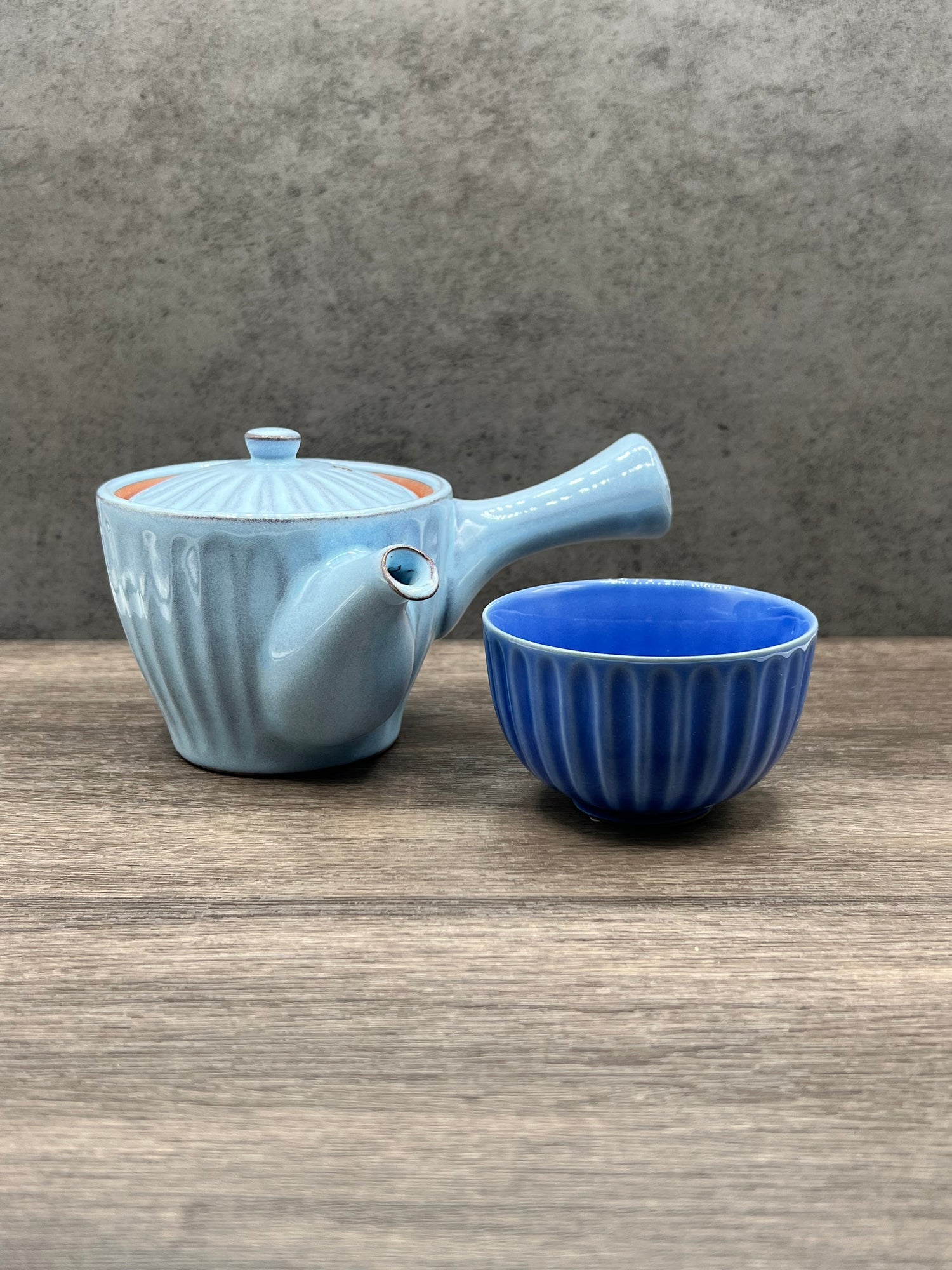 Hitugana Ocean Blue Mino-yaki Yunomi - Japanese Sencha Teacup