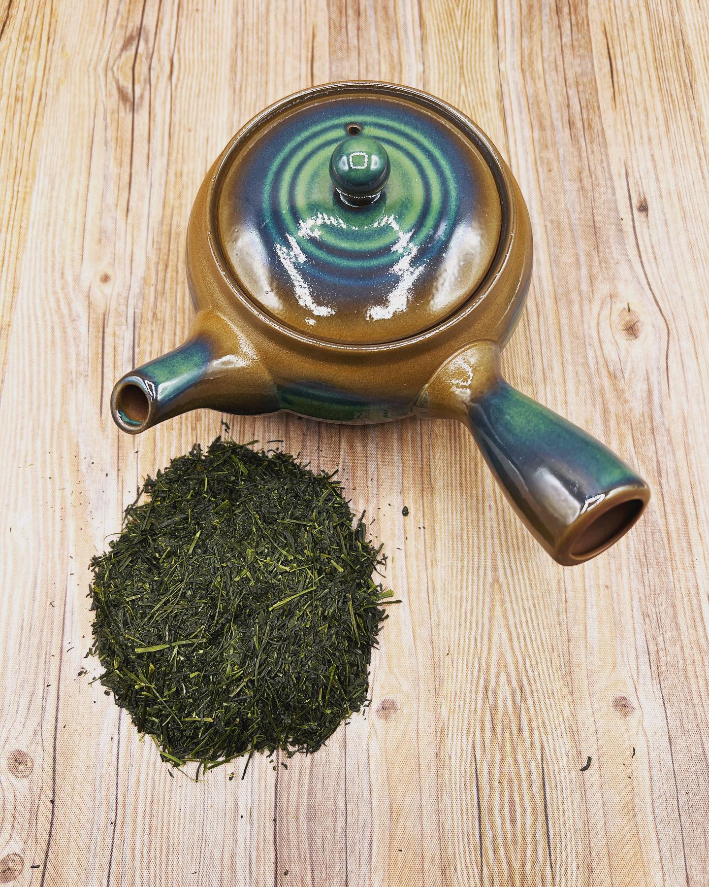 Hiragata Oribe Banko-yaki Kyusu - Japanese Teapot