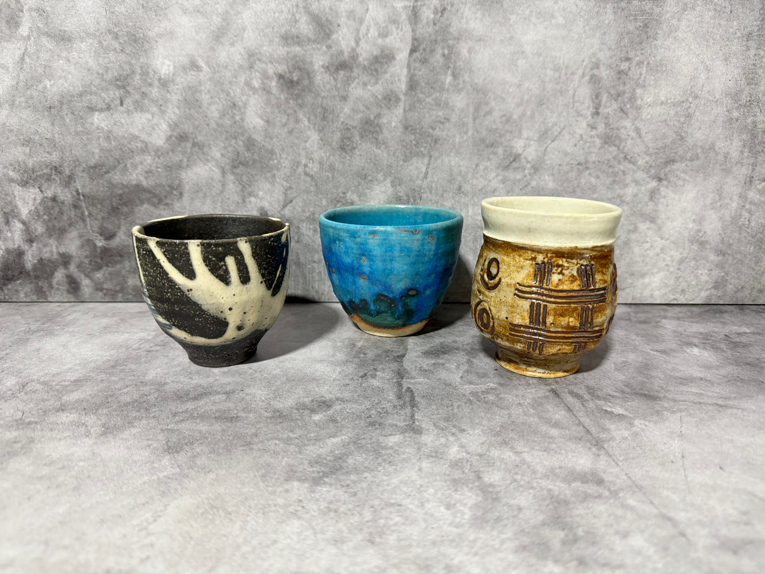 Tsuyukusa Blue Shigaraki-yaki Yunomi - Japanese Teacup