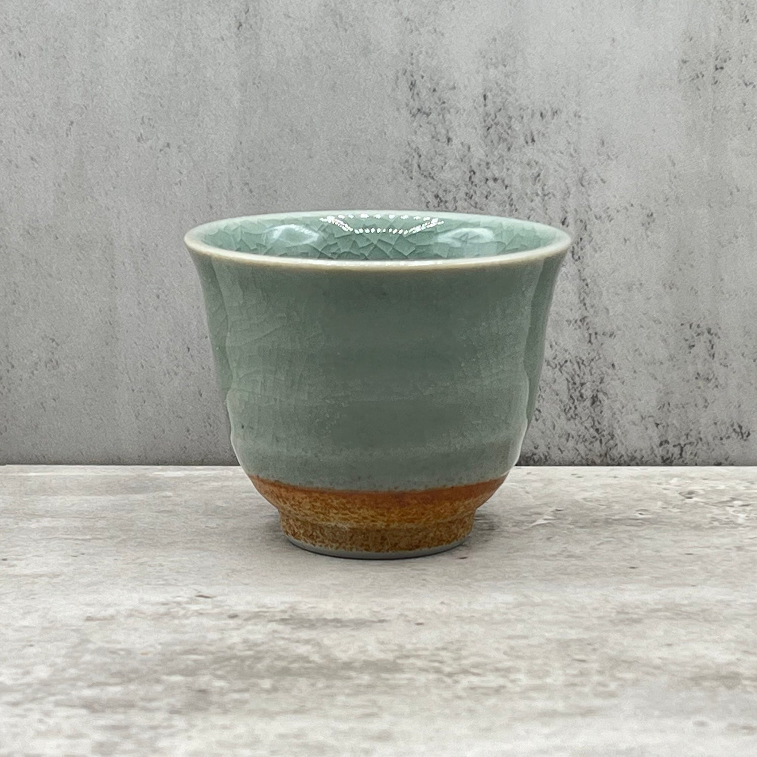 Seiji Celadon Green Tall Mino-yaki Yunomi - Japanese Sencha Teacup