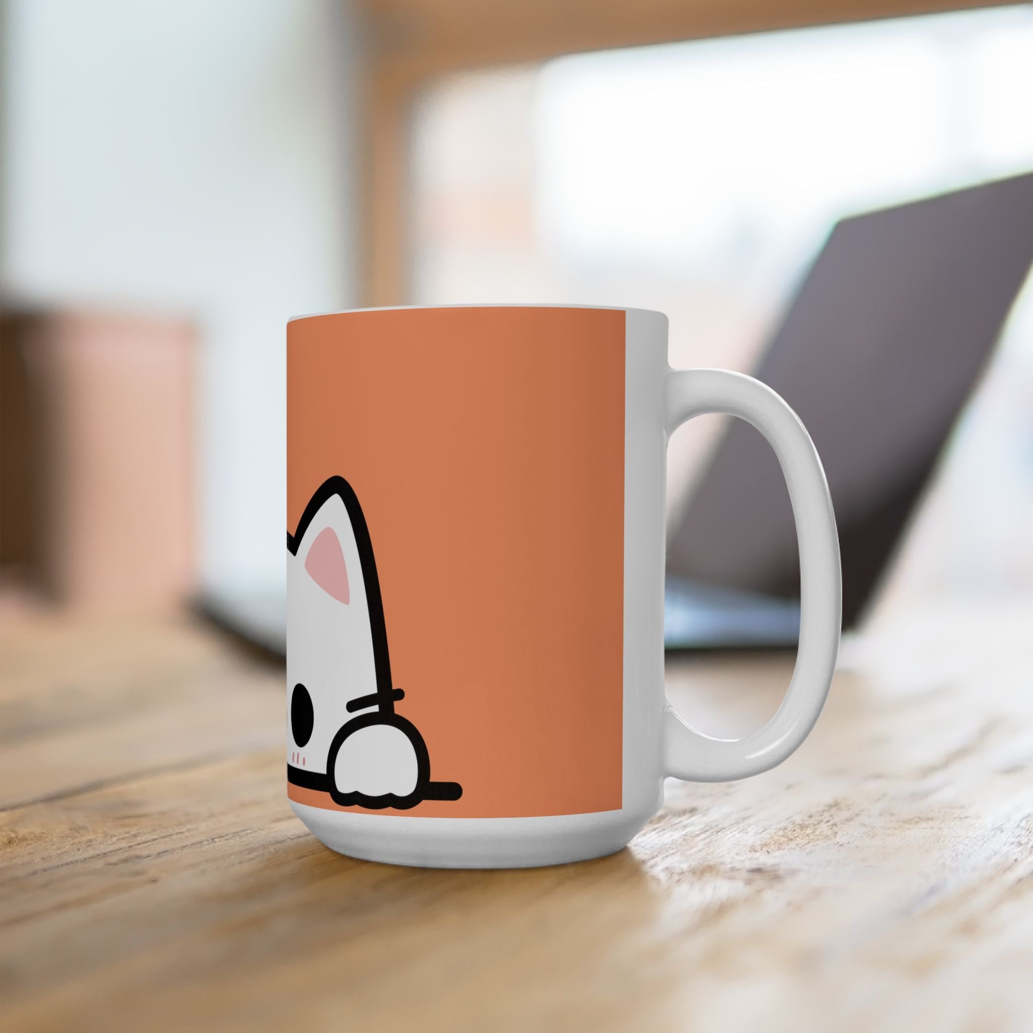 Kawaii Peeking Cat Mug | Cute Cat Face Ceramic Mug