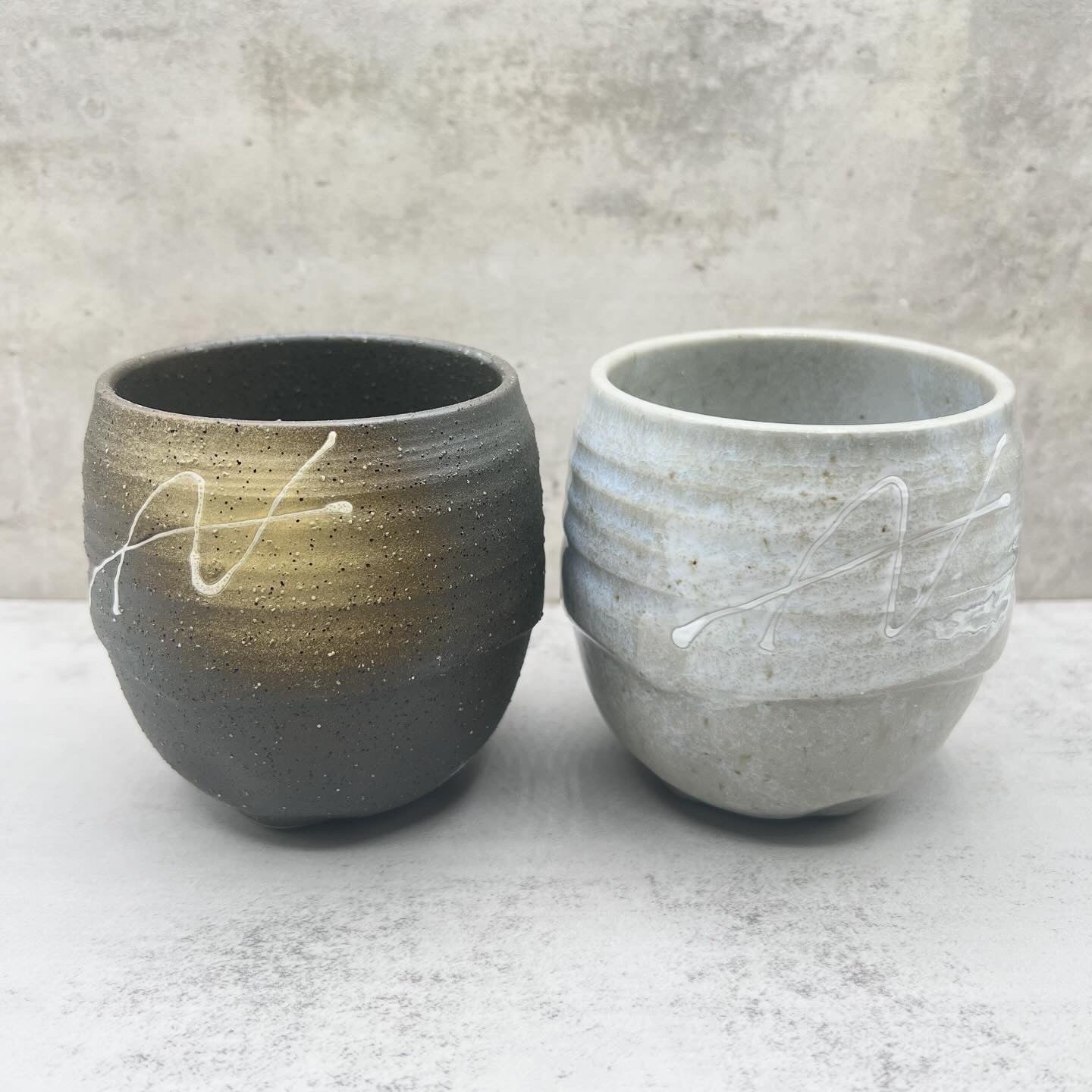 Ishin Mountain Gray Mino-yaki Yunomi - Japanese Teacup