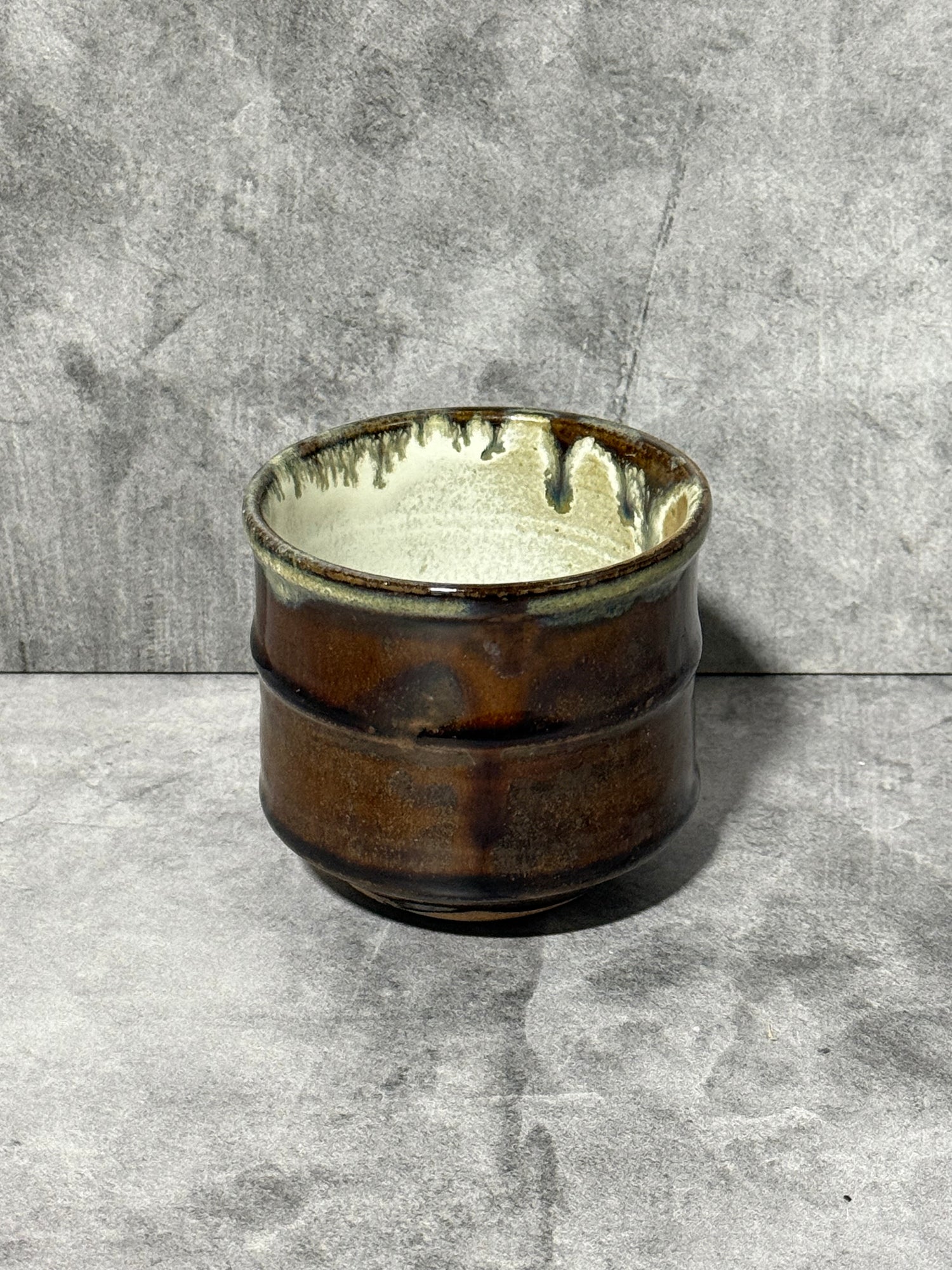 Karatsu Setsume Brown Mino-yaki Yunomi - Japanese Teacup