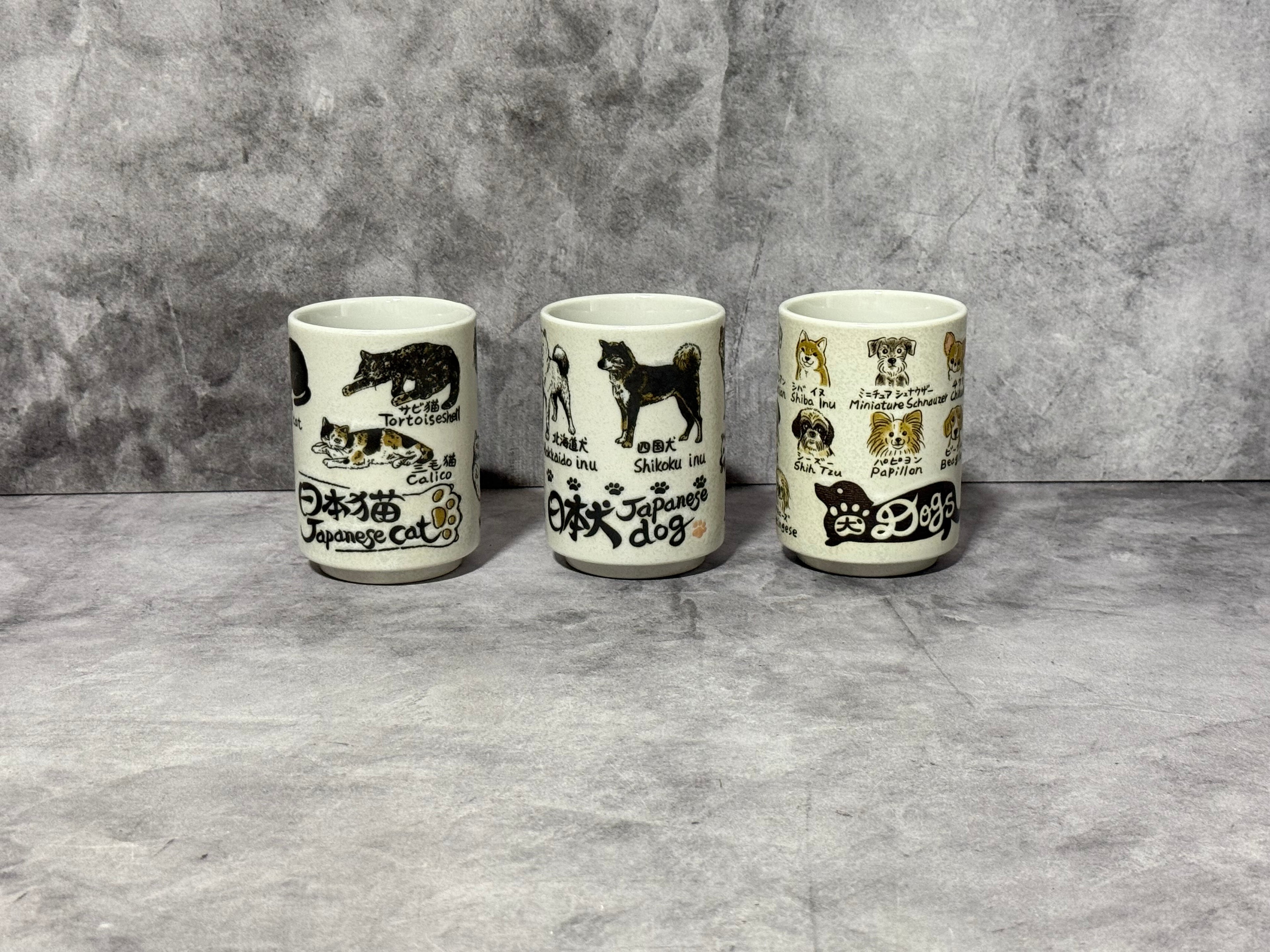 Japanese Neko Cat White Yunomi - Japanese Teacup