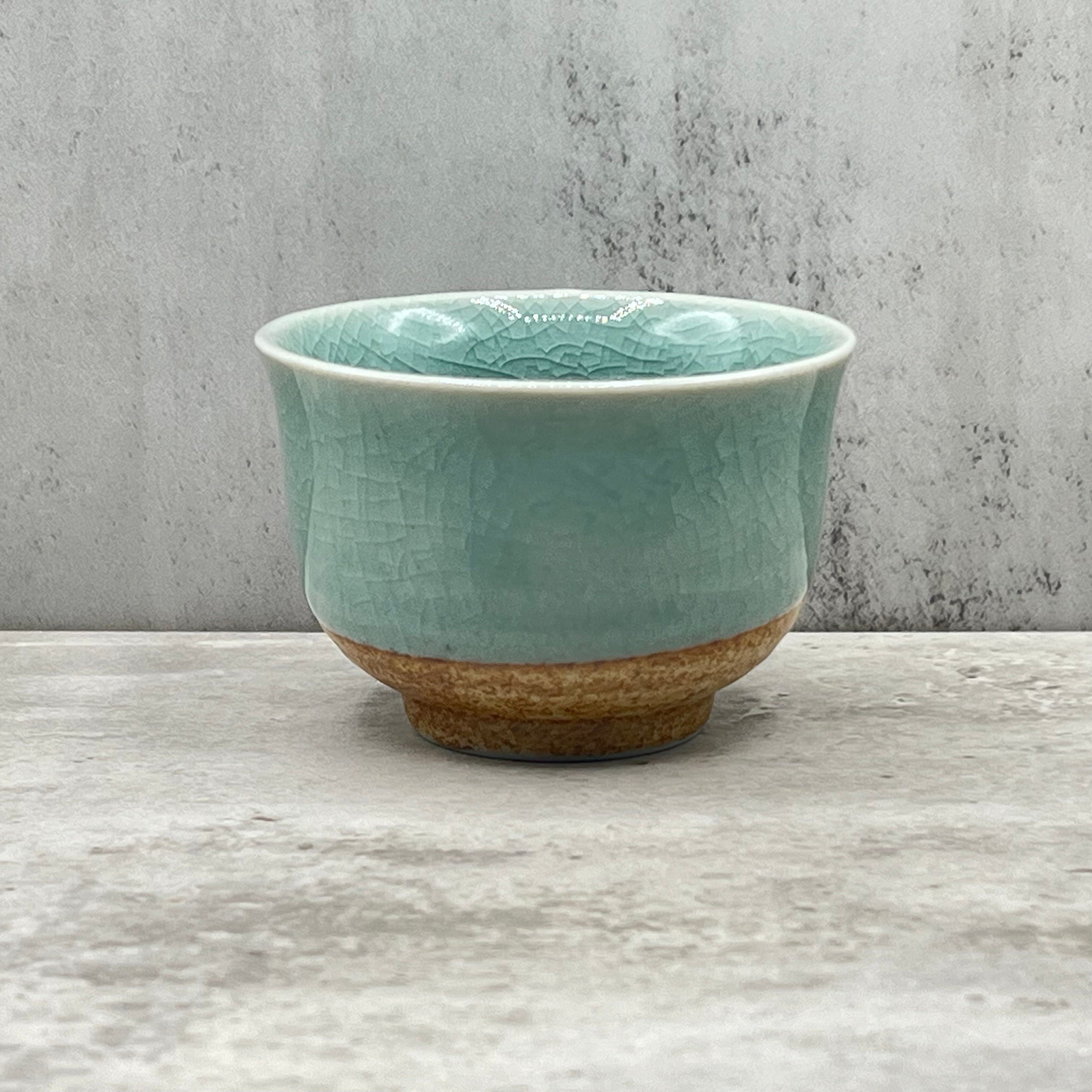 Seiji Celadon Green Wide Yunomi - Japanese Sencha Teacup
