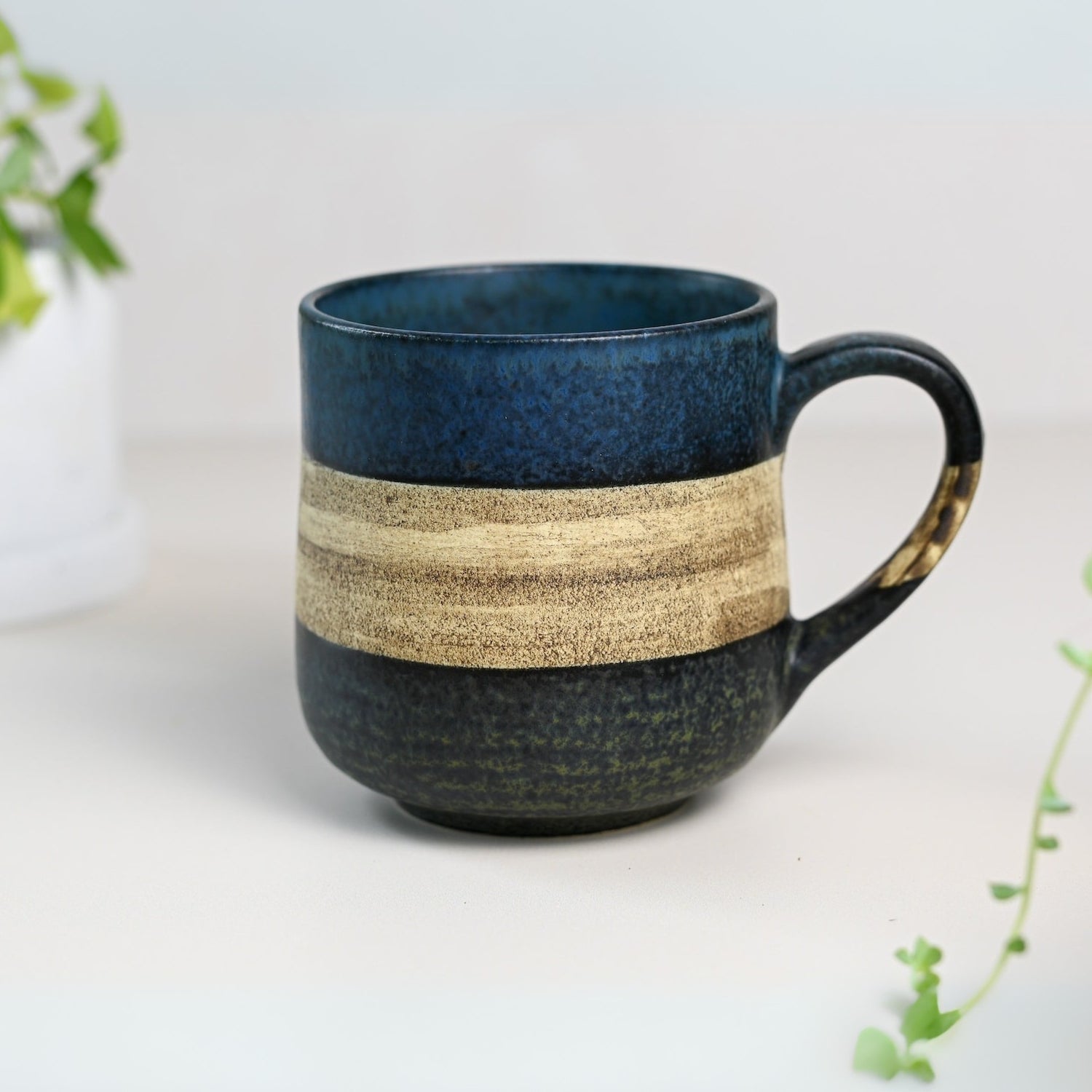 Handcrafted Mino Ware Ceramic Mug from Japan, 8 oz (240 ml)