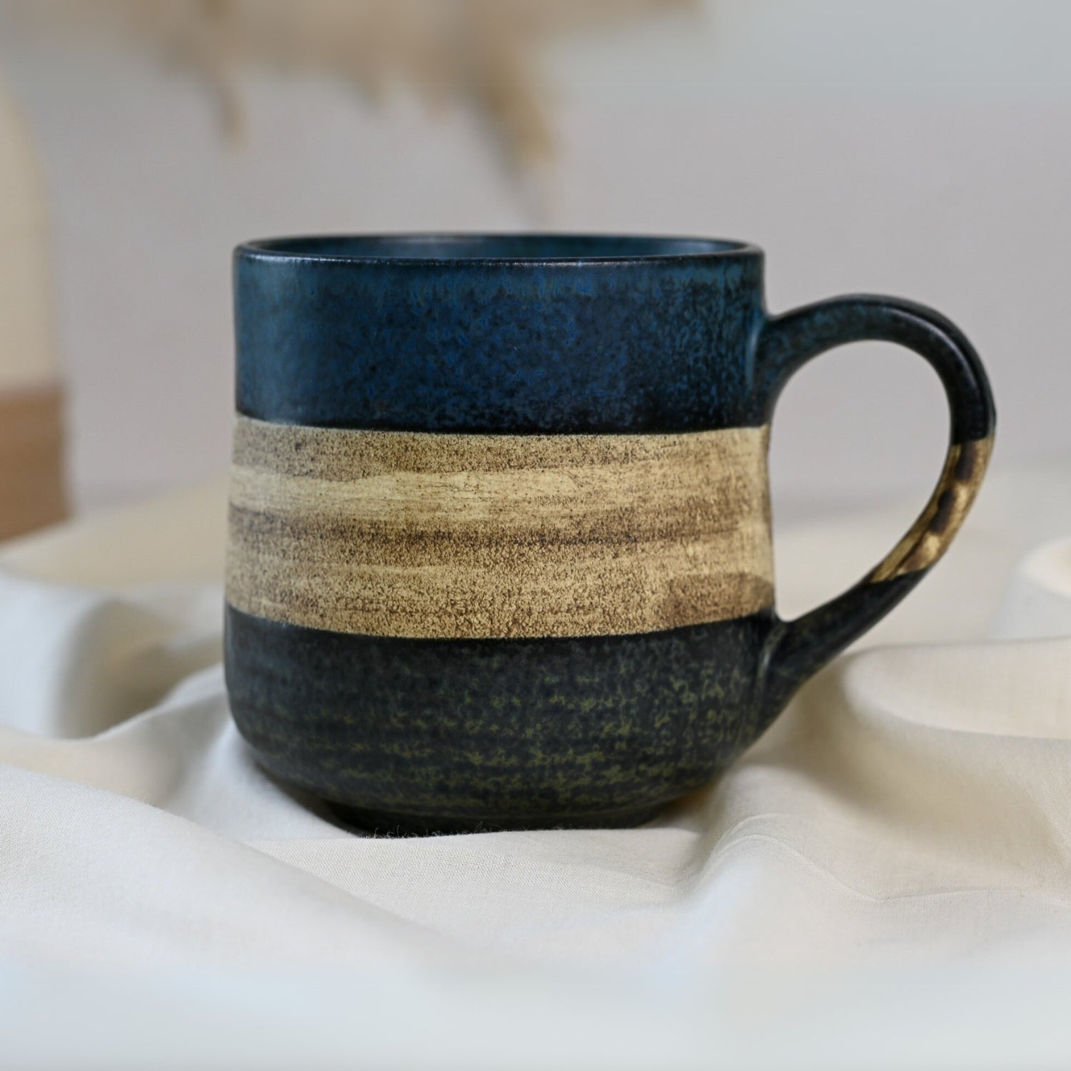 Handcrafted Mino Ware Ceramic Mug from Japan, 8 oz (240 ml)