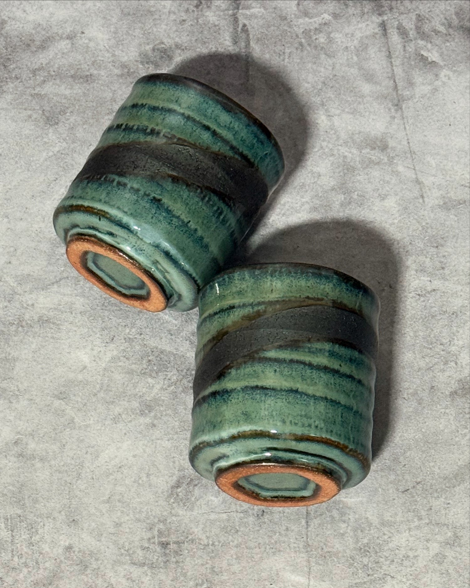 Kin Kama Blue Mino-yaki Yunomi - Japanese Teacup