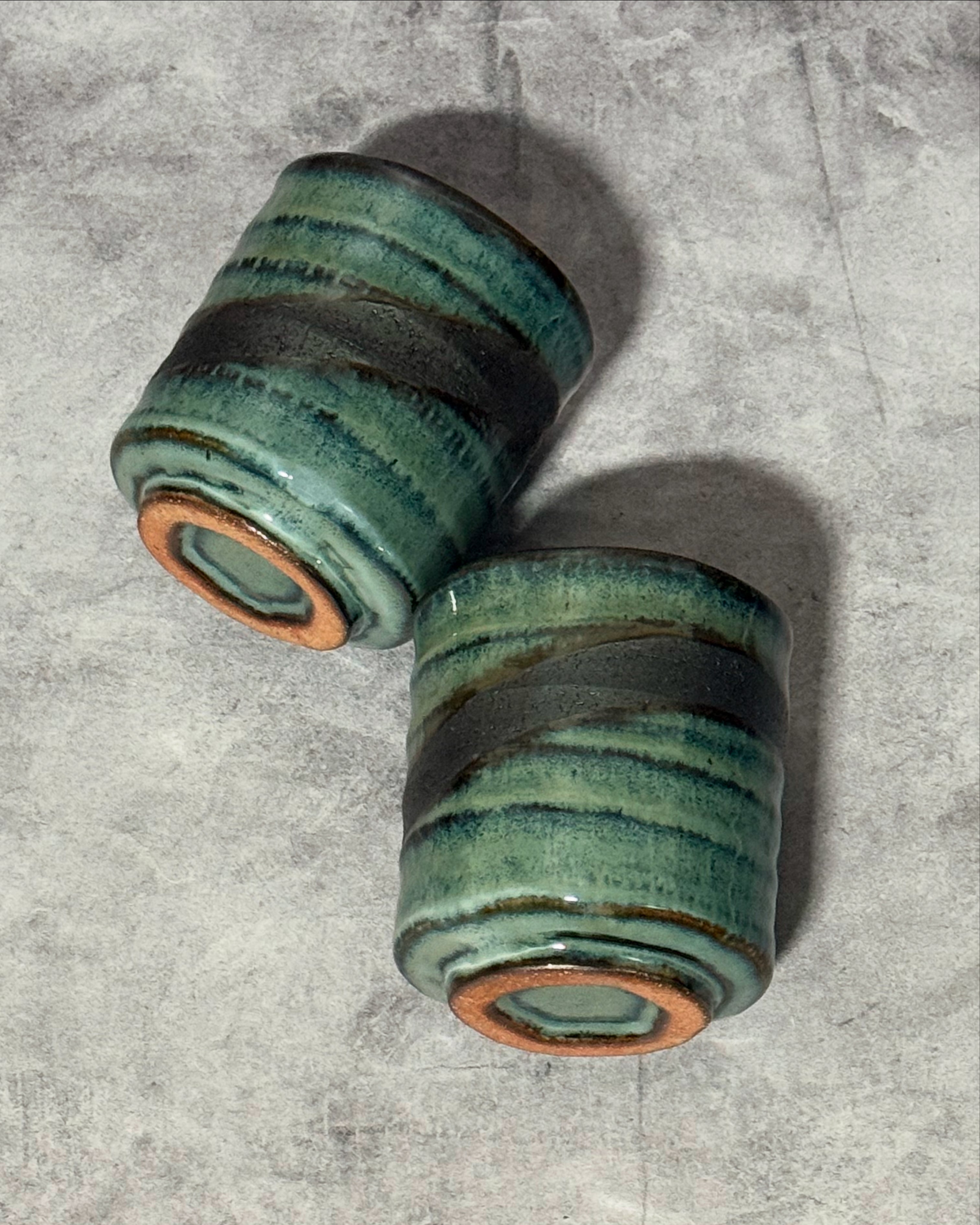 Kin Kama Blue Mino-yaki Yunomi - Japanese Teacup