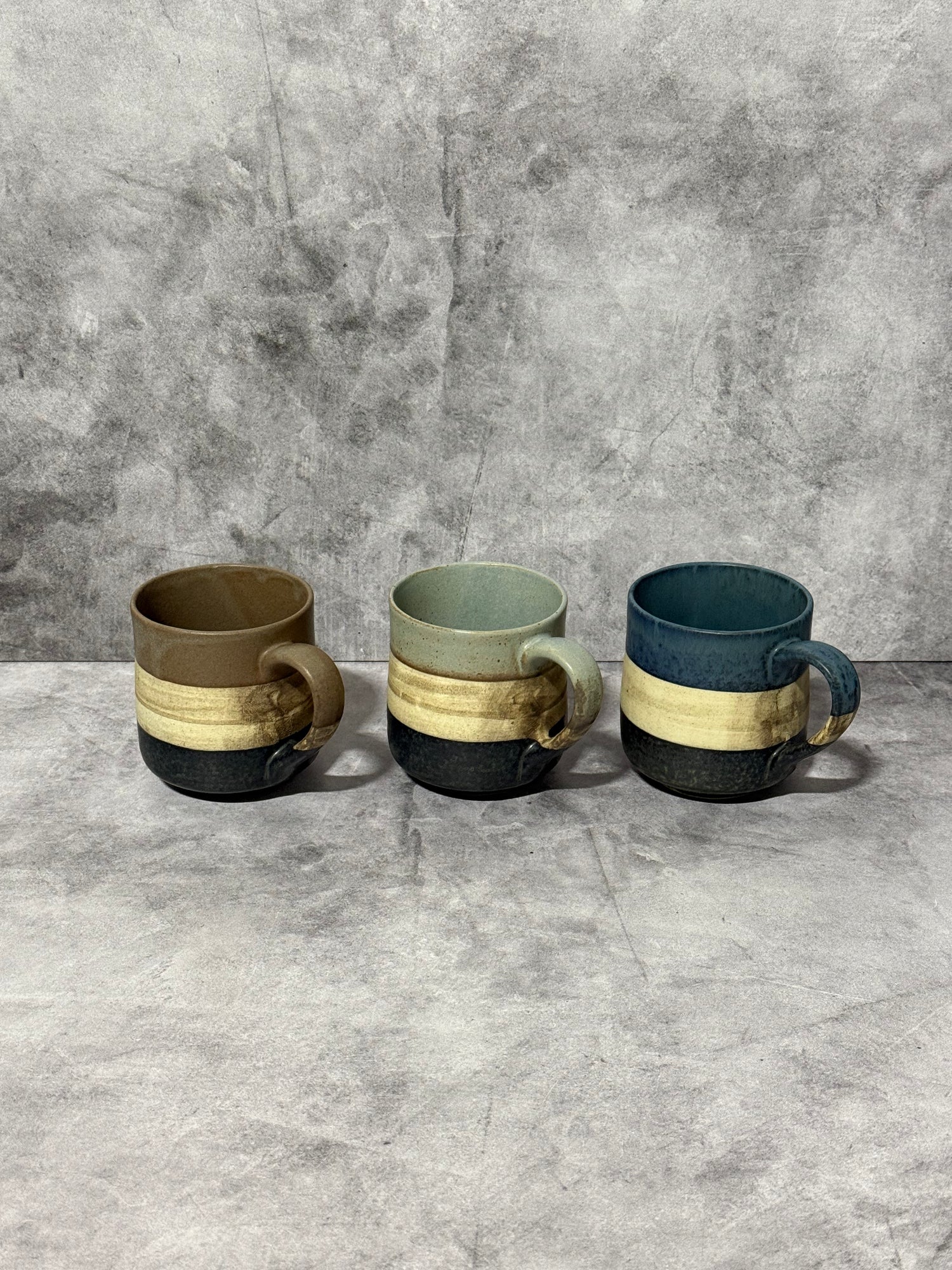 Sephia Dark Blue Mino-yaki Mug by Shinko Kiln  - Japanese Tea Mug