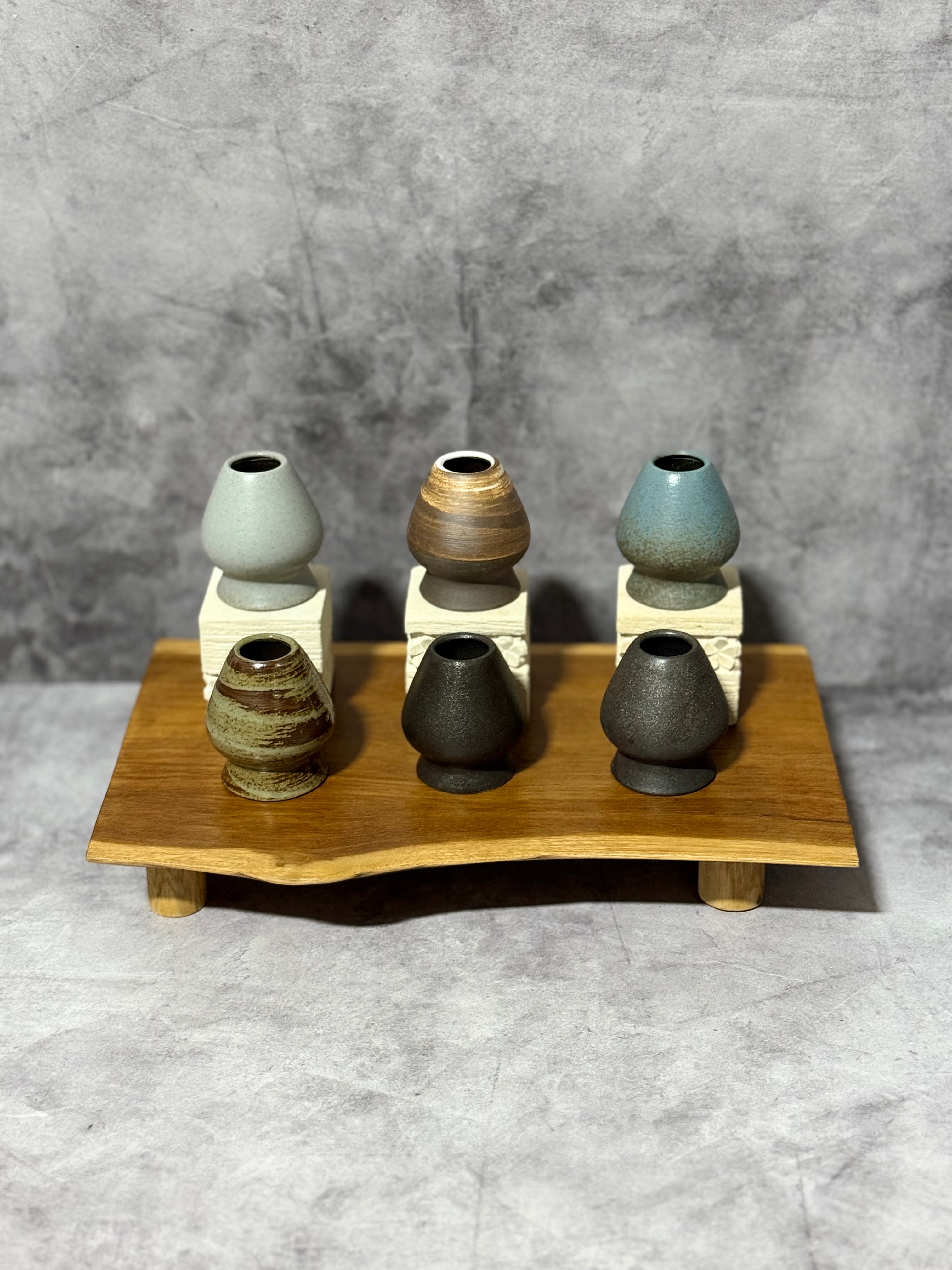 Uzumaku Brown Matcha Whisk Chasen Stand - Kusenaoshi