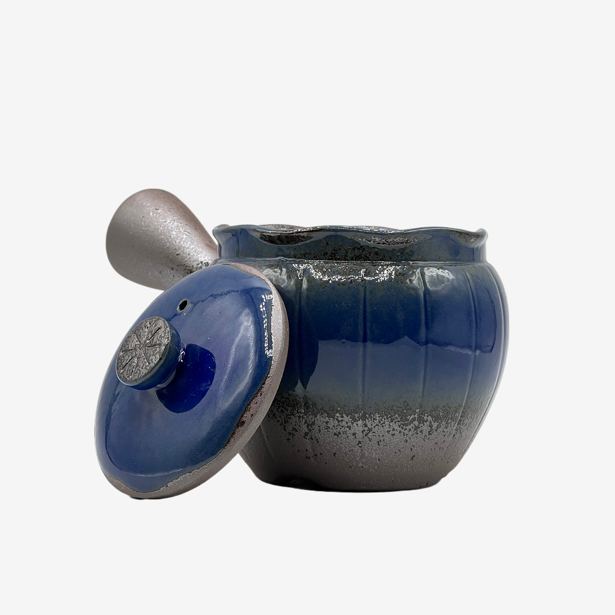 Maruyoshi Toki Blue Bankyo-yaki Kyusu - Japanese Teapot