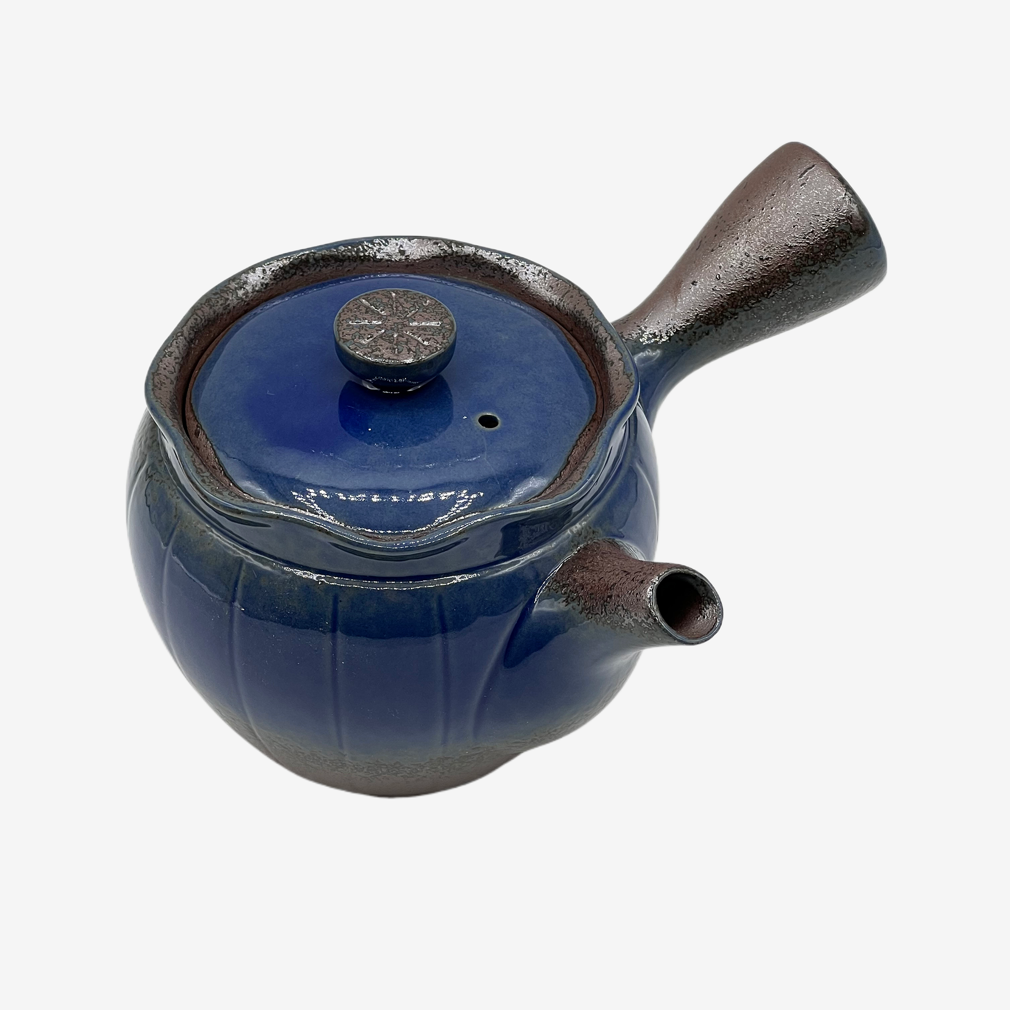 Maruyoshi Toki Blue Bankyo-yaki Kyusu - Japanese Teapot
