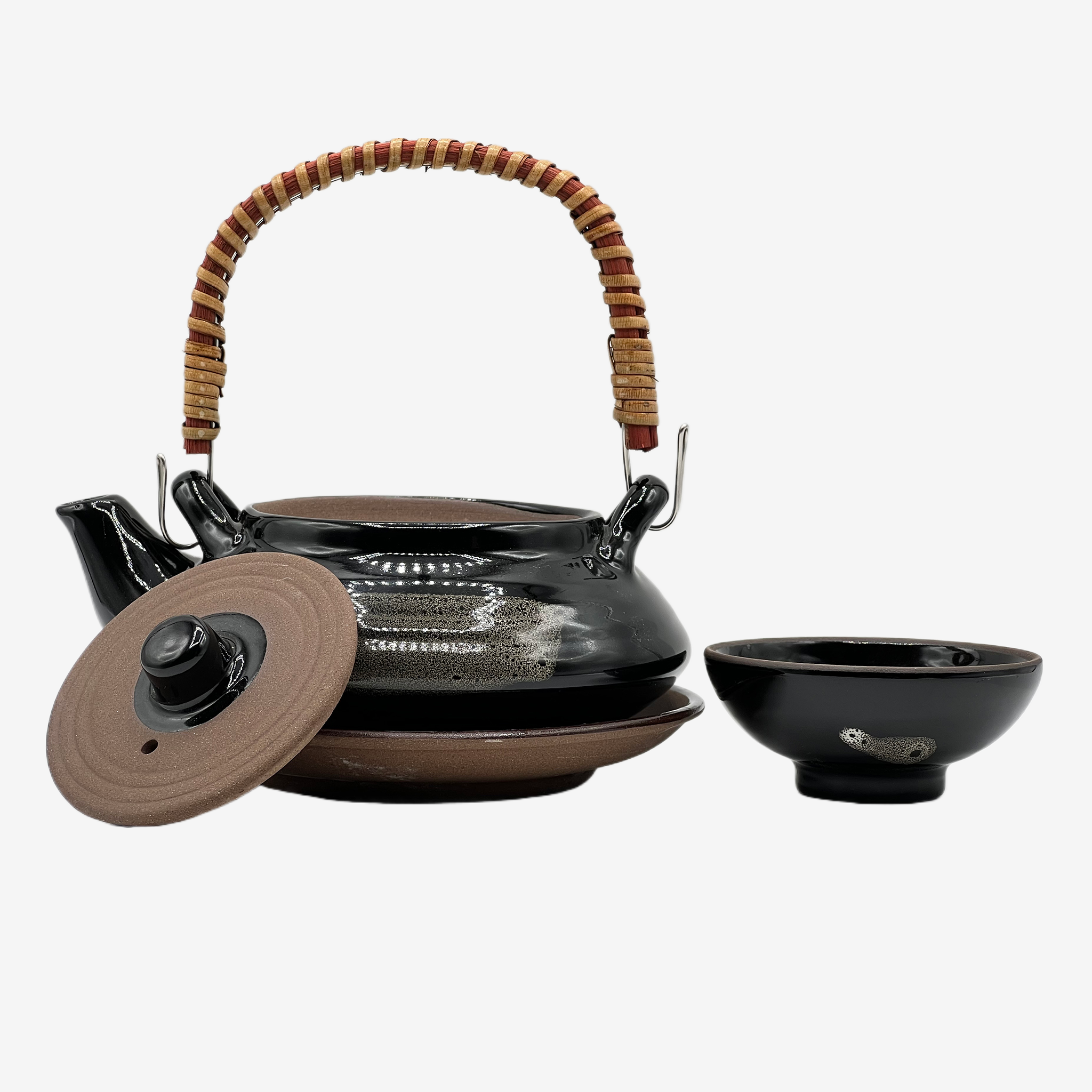Tenmoku Brown Bankyo-yaki Kyusu - Japanese Teapot