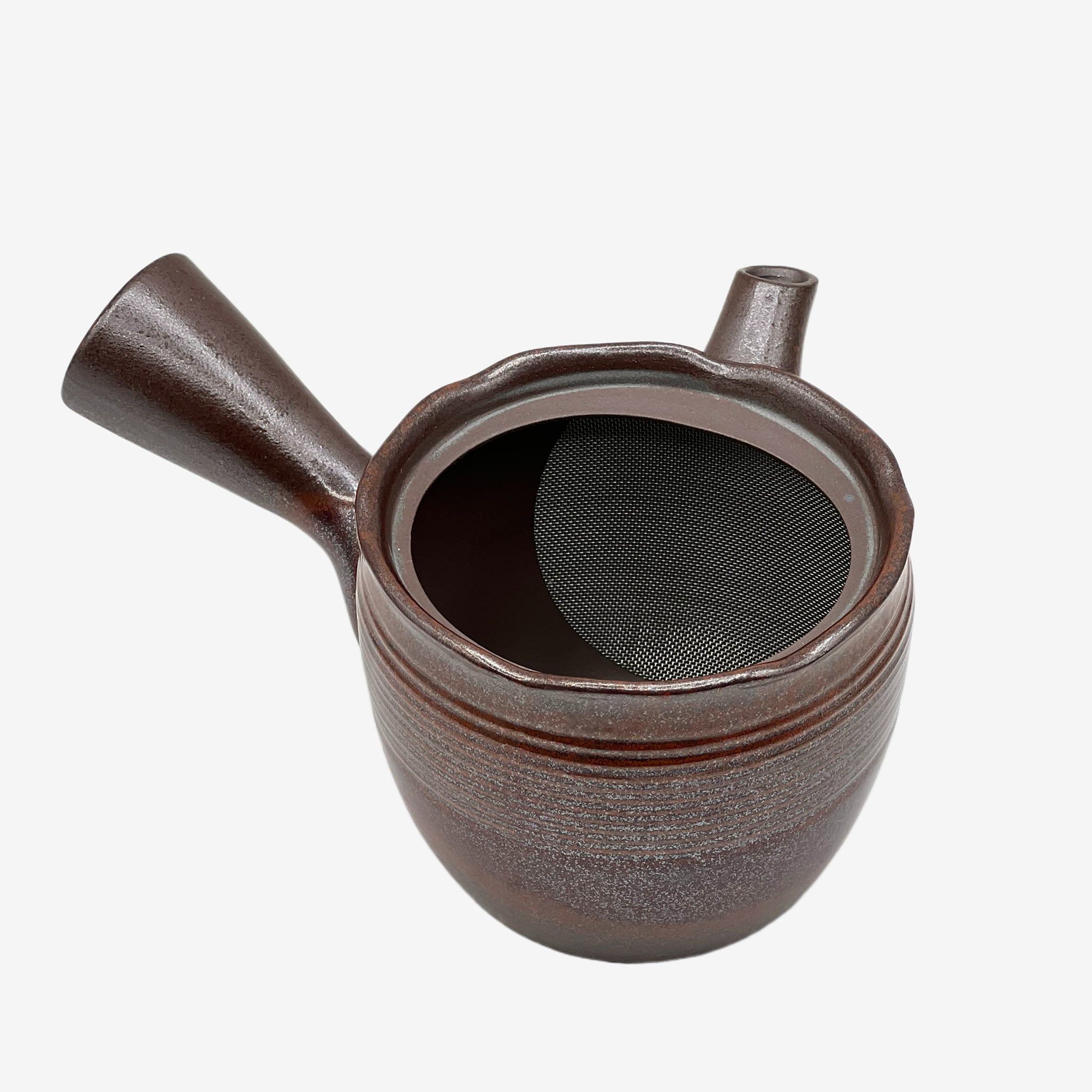 Hanafubuki Flame Brown Bankyo-yaki Kyusu - Japanese Teapot
