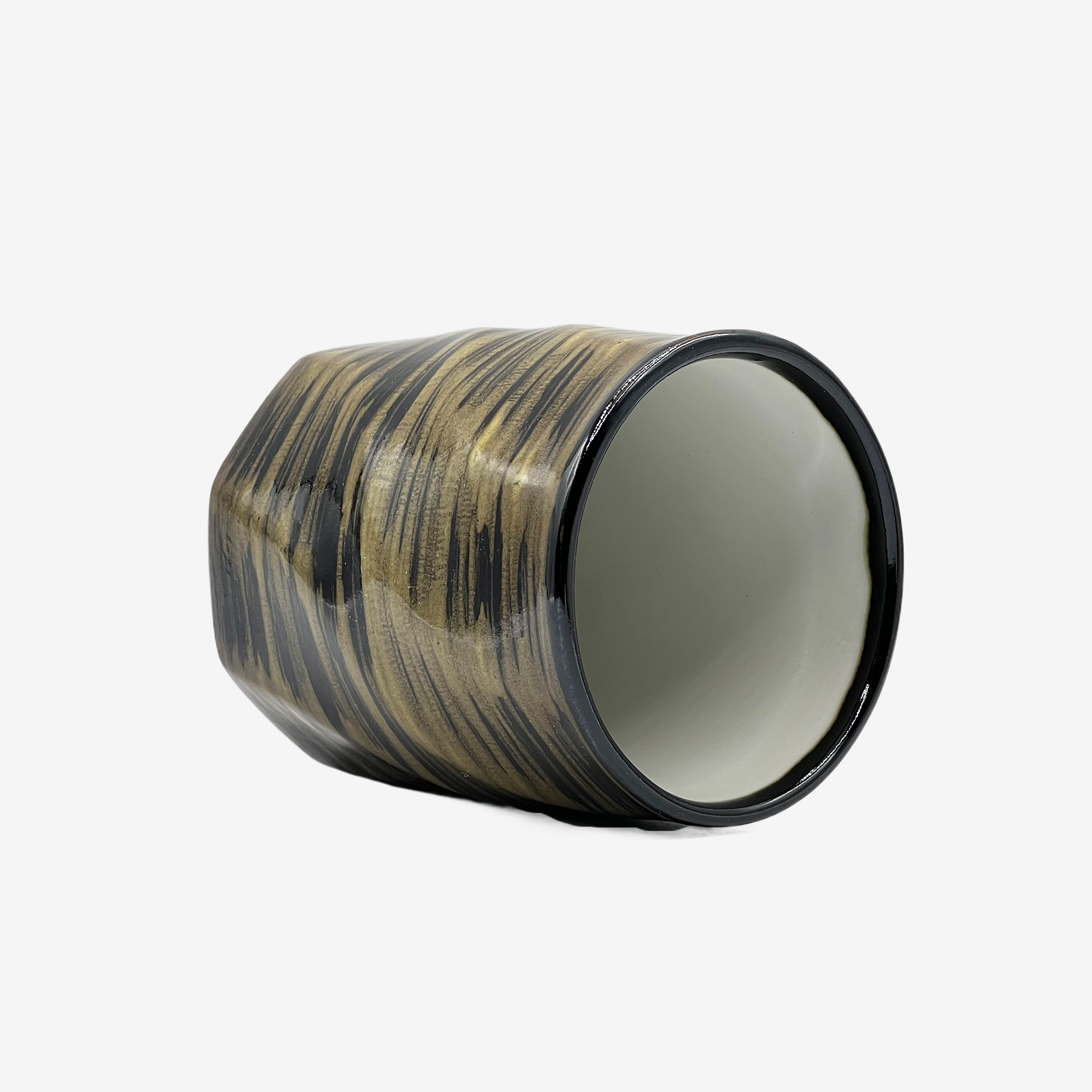Kuro Black Octagonal Yunomi - Japanese Teacup