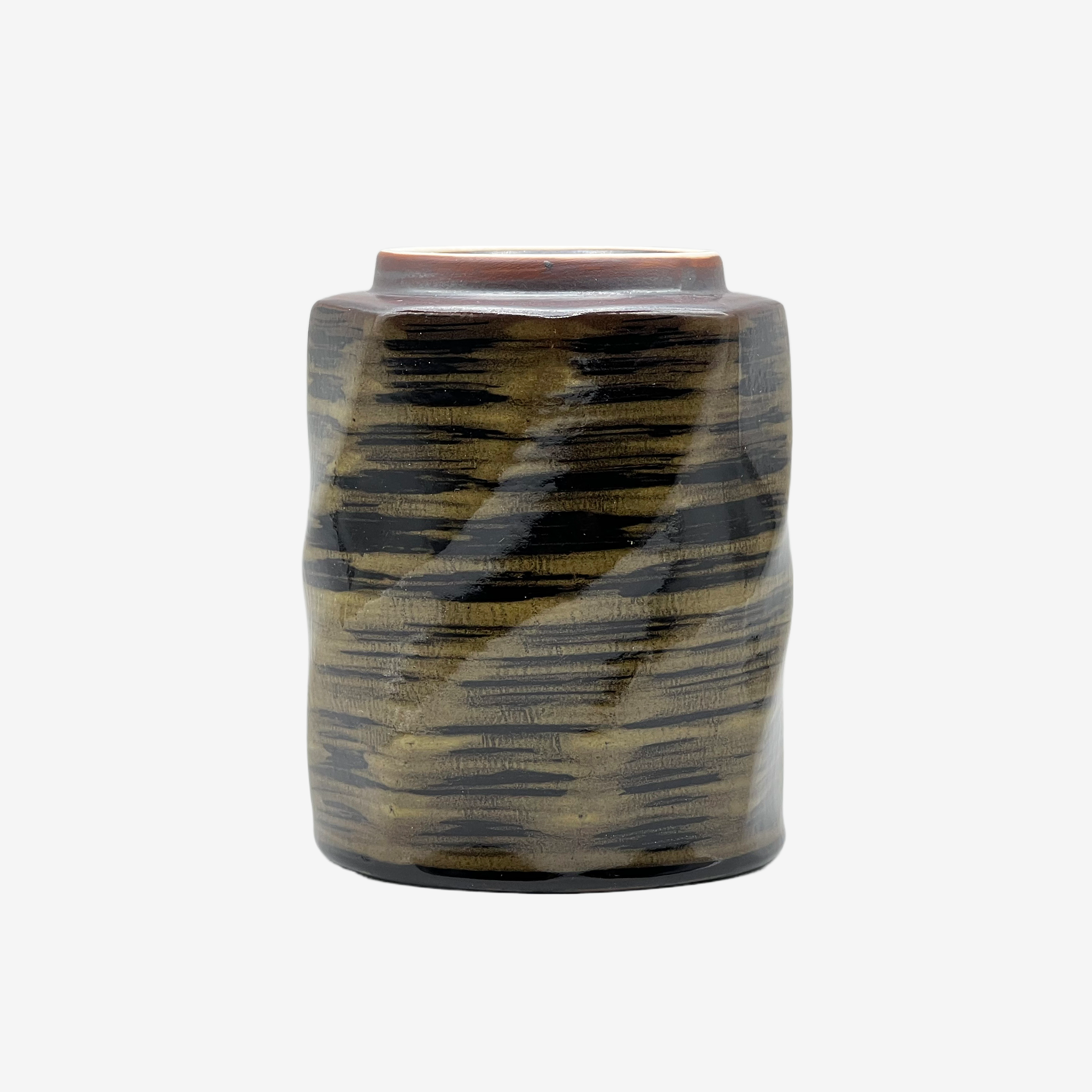 Kuro Black Octagonal Yunomi - Japanese Teacup