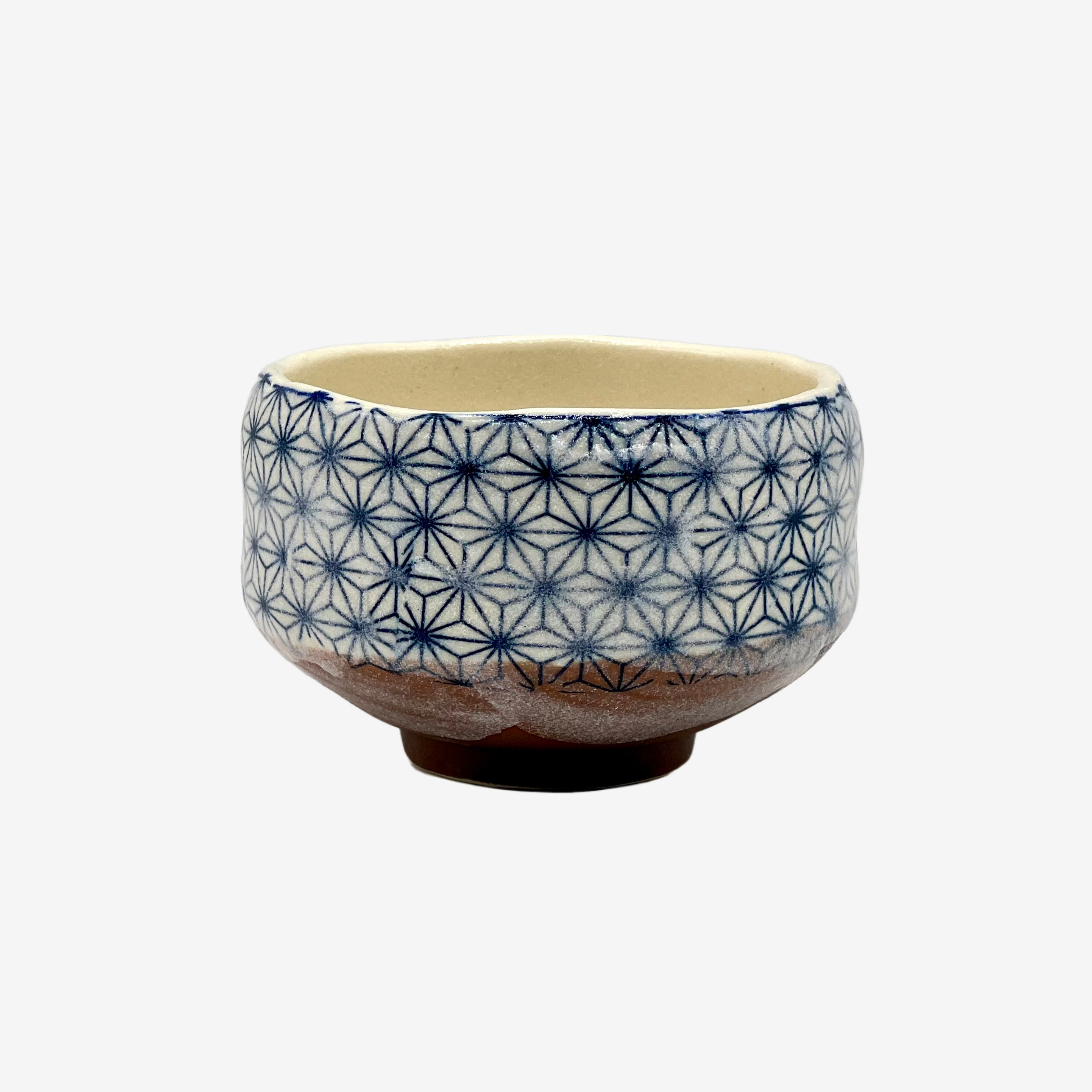 Asanoha Blue Mini Chawan - Japanese Matcha Bowl