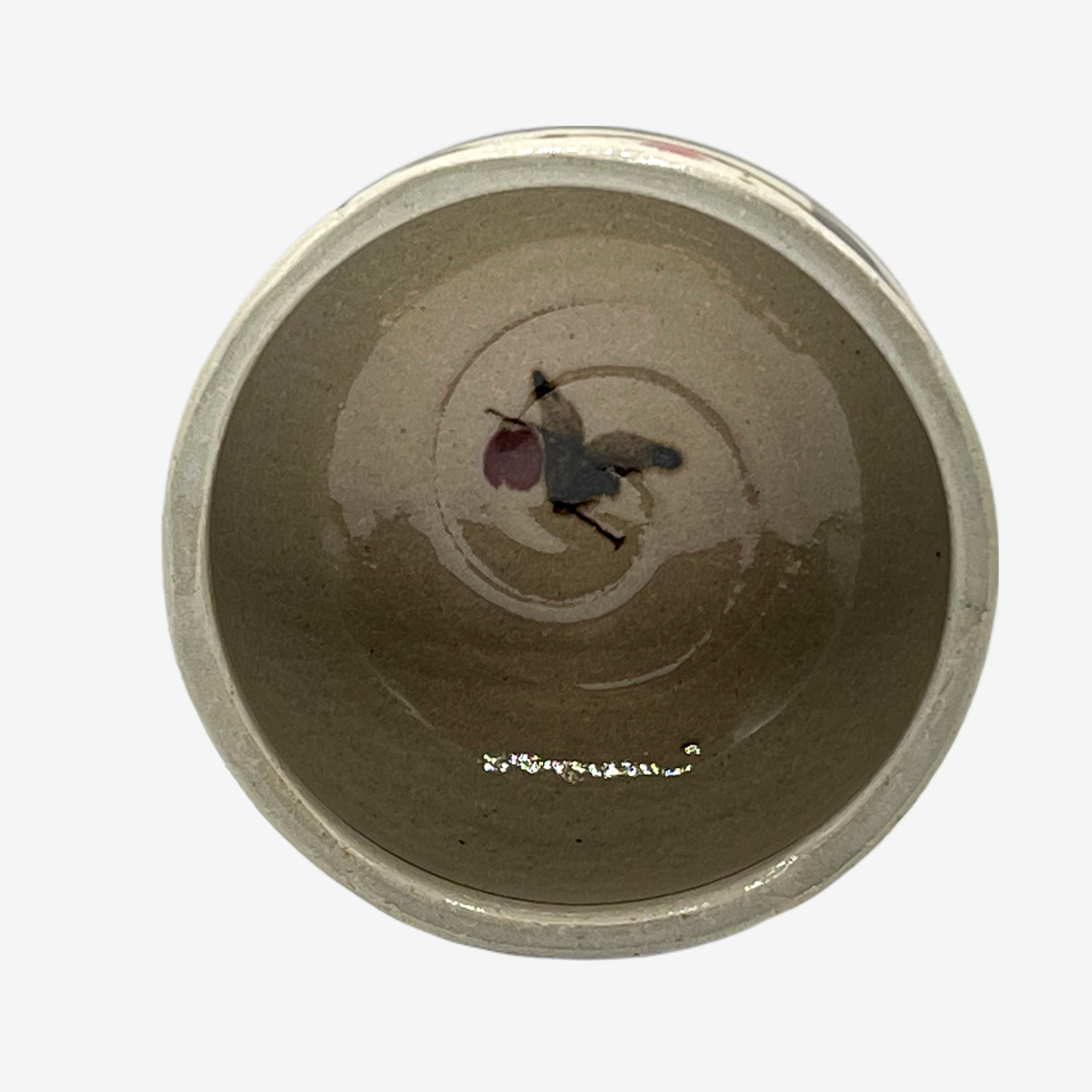 Karakusa Shinsa Beige Chawan - Japanese Matcha Bowl