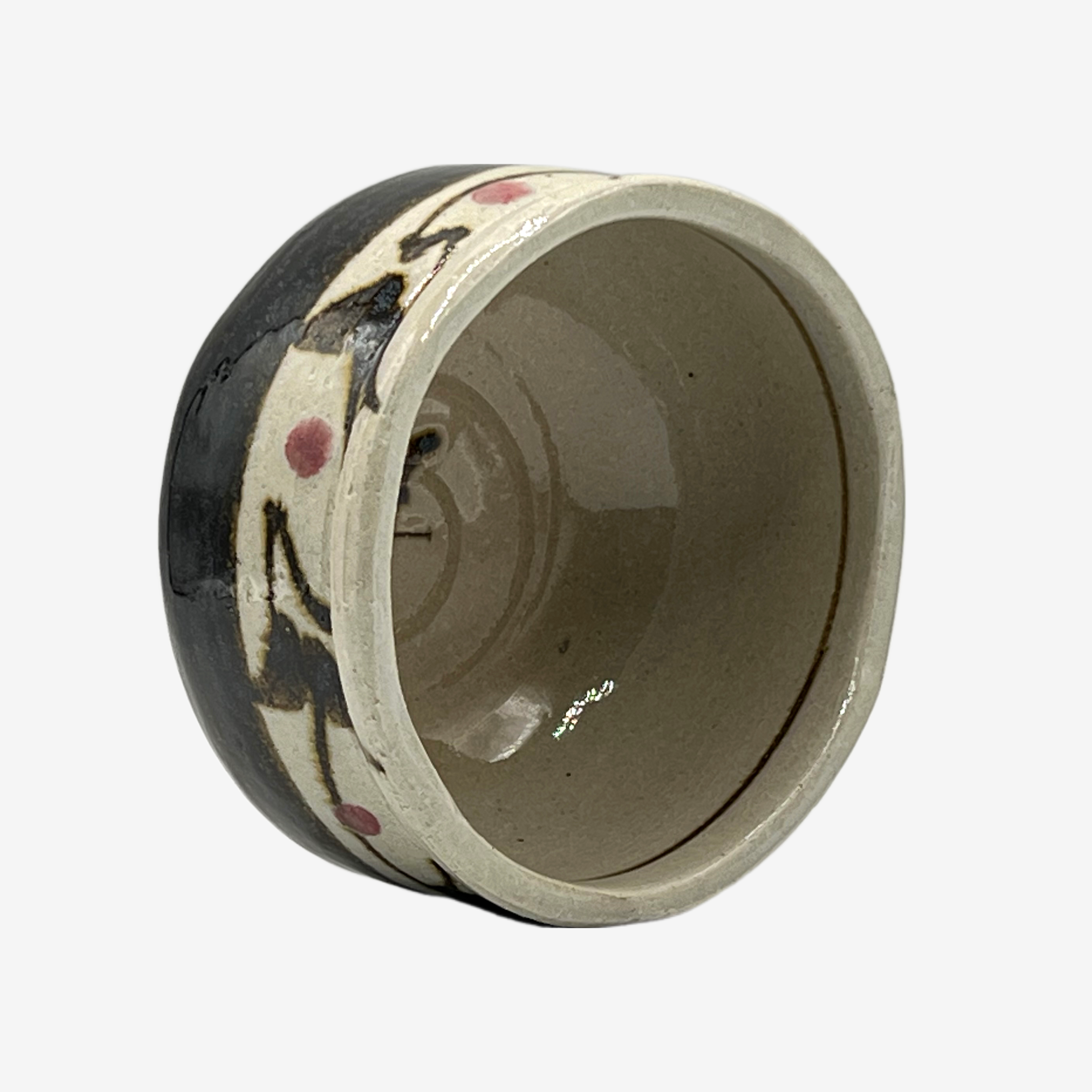 Karakusa Shinsa Beige Chawan - Japanese Matcha Bowl