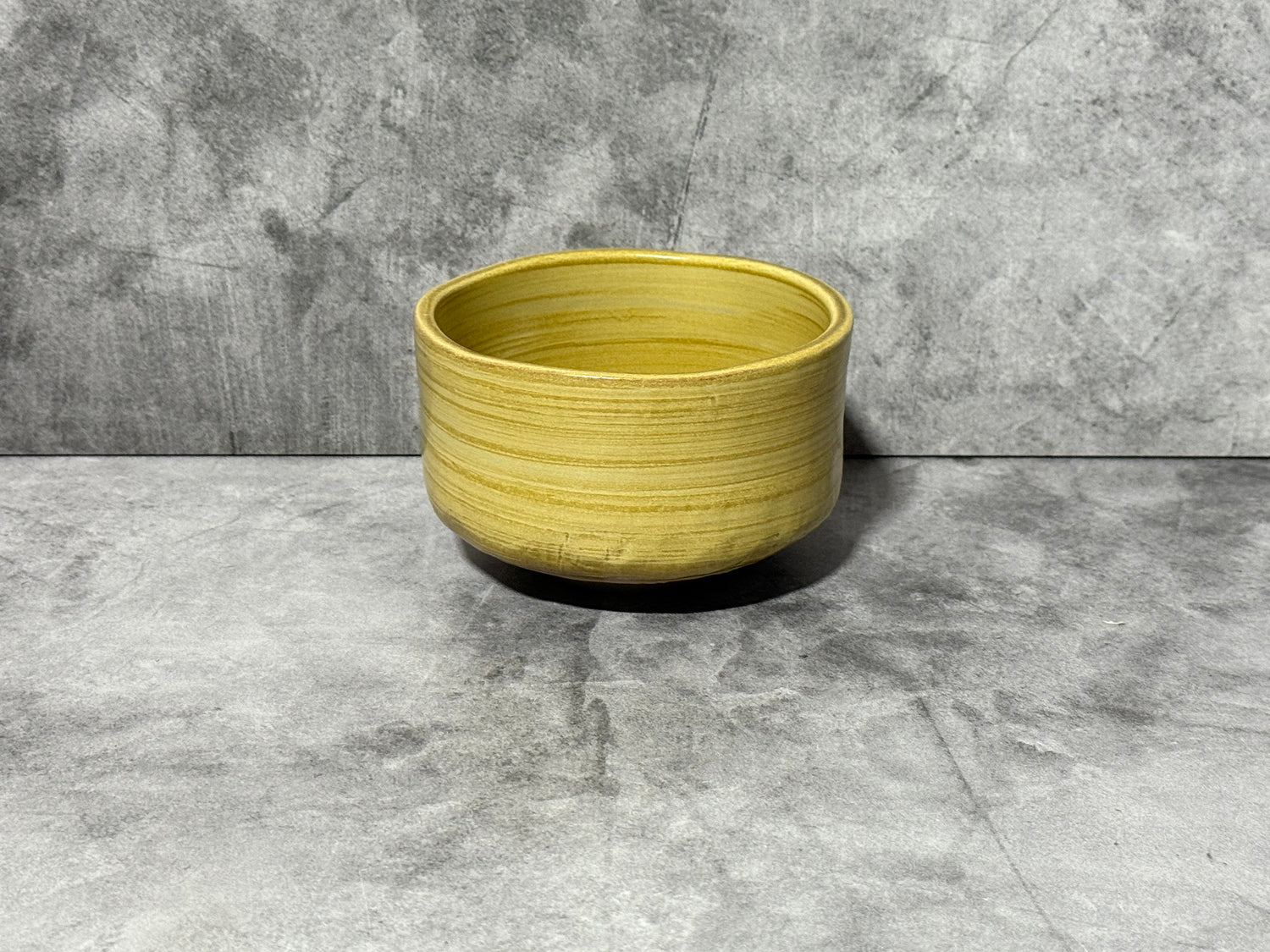Kizeto Brush Yellow Mino-yaki Chawan - Japanese Matcha Bowl
