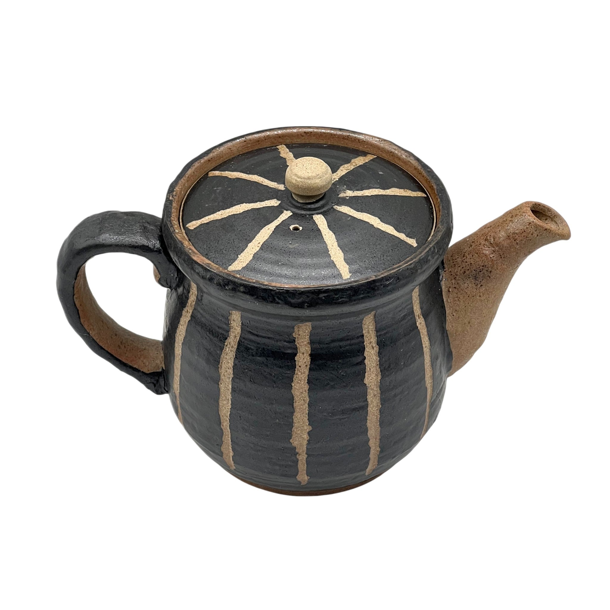 Hori Tokusa Black Mino-yaki Kyusu - Japanese Teapot