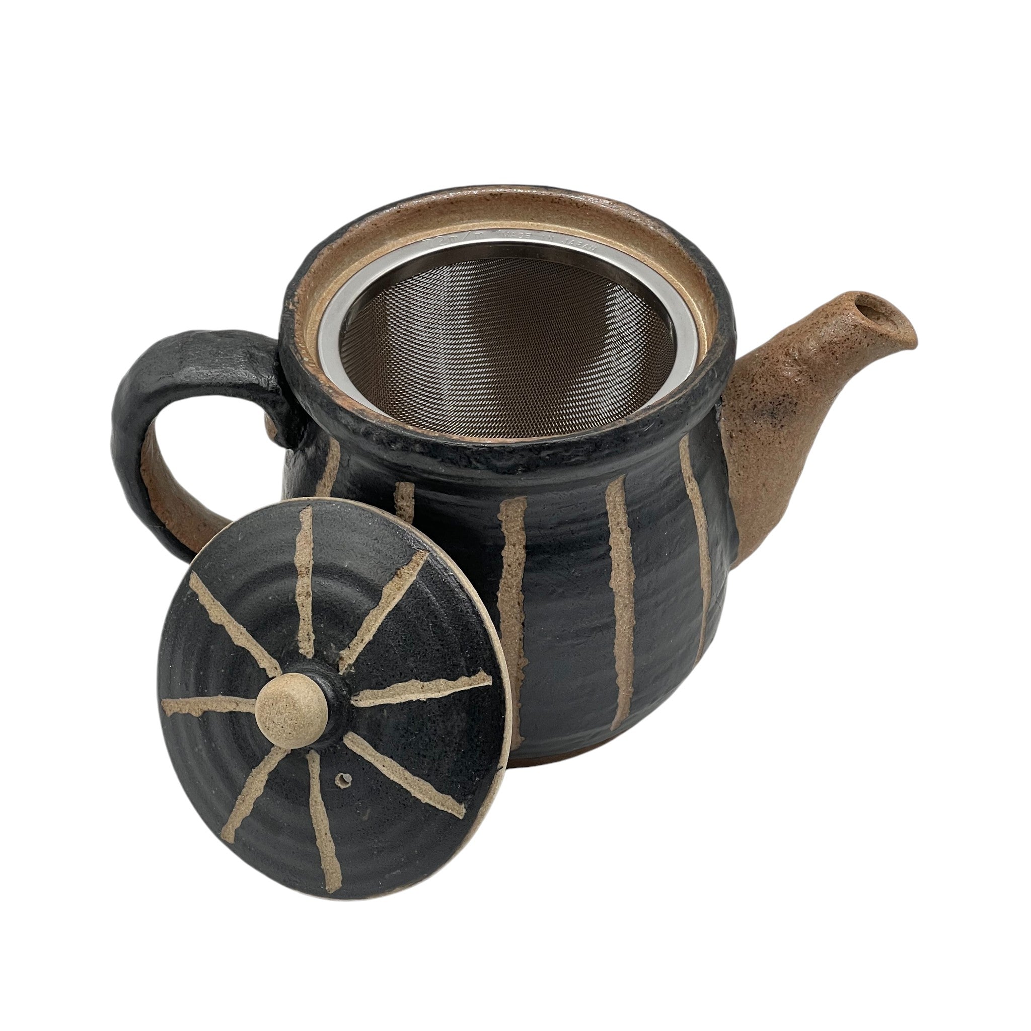 Hori Tokusa Black Mino-yaki Kyusu - Japanese Teapot