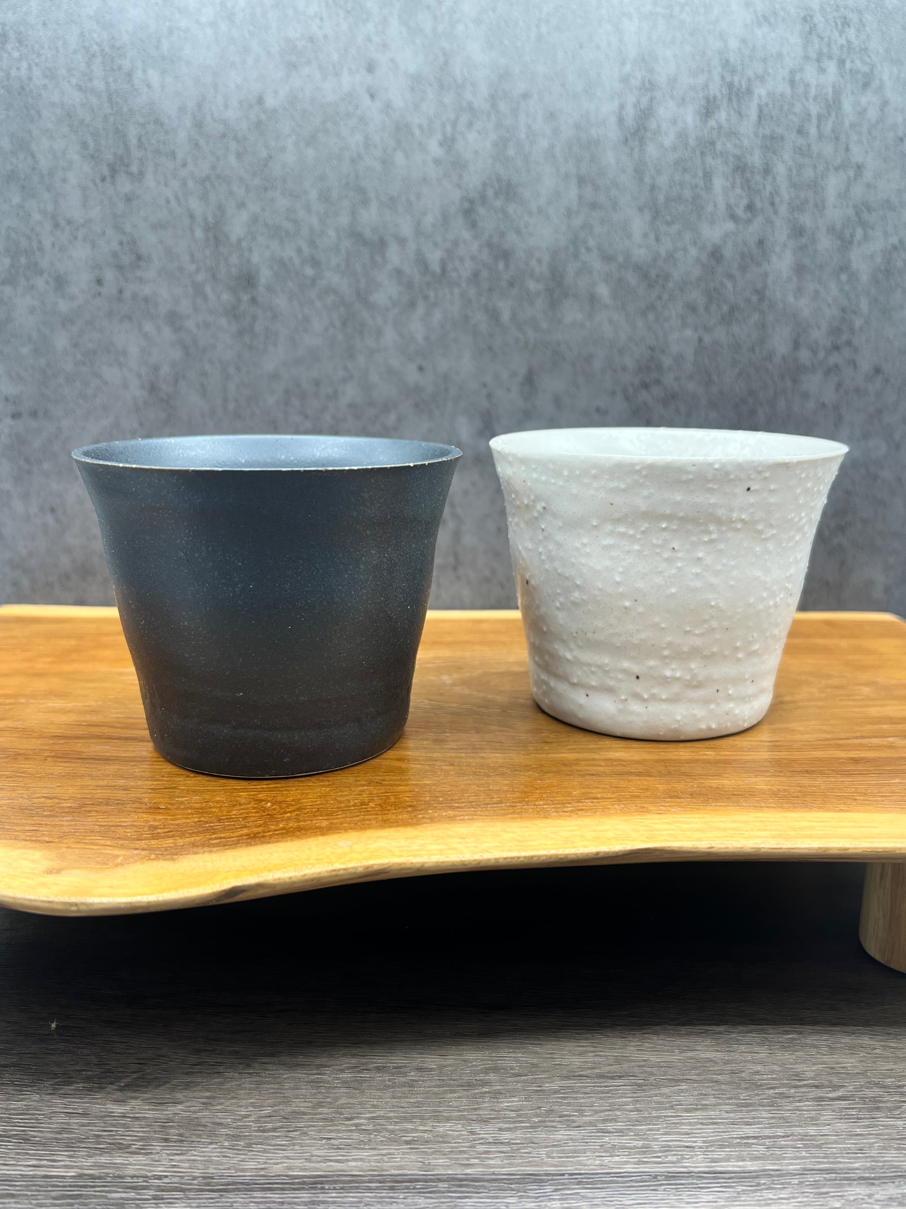 Kuro Black Tesshin Mino-yaki Yunomi - Japanese Teacup