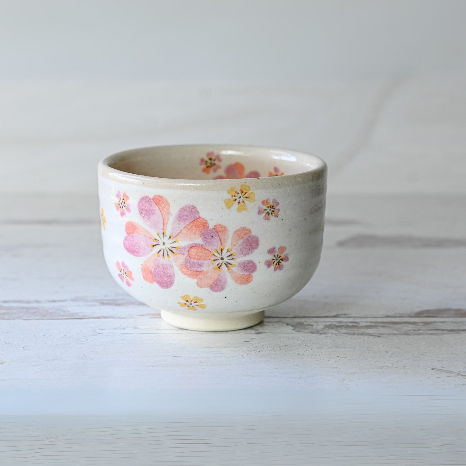 Japanese Pink Sakura Ceramic Matcha Bowl