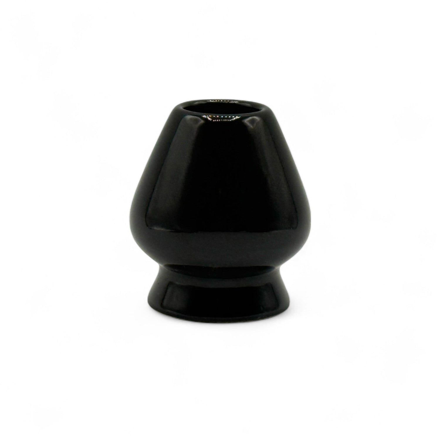 Porcelain Black Matcha Whisk Chasen Stand - Kusenaoshi