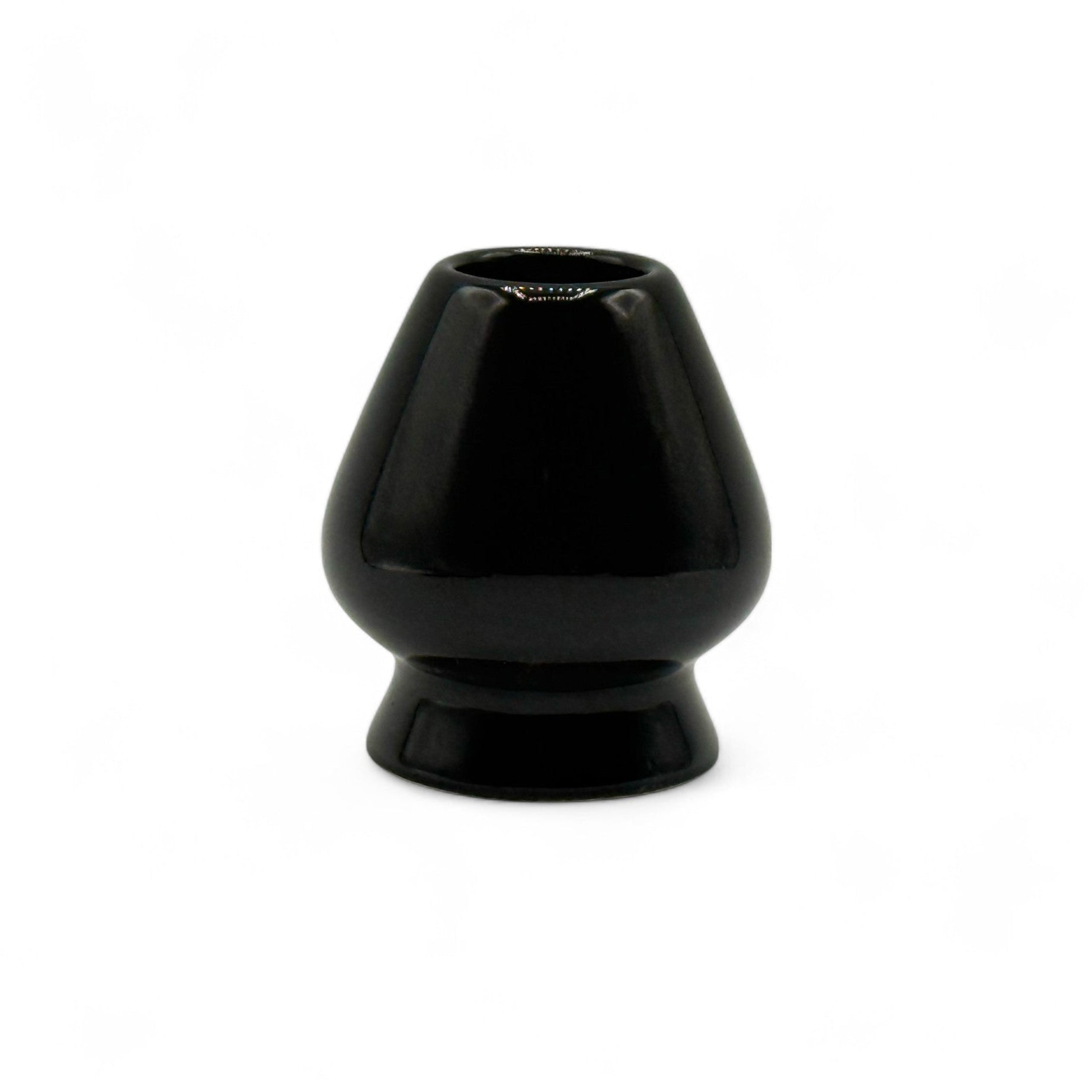 Porcelain Black Matcha Whisk Chasen Stand - Kusenaoshi