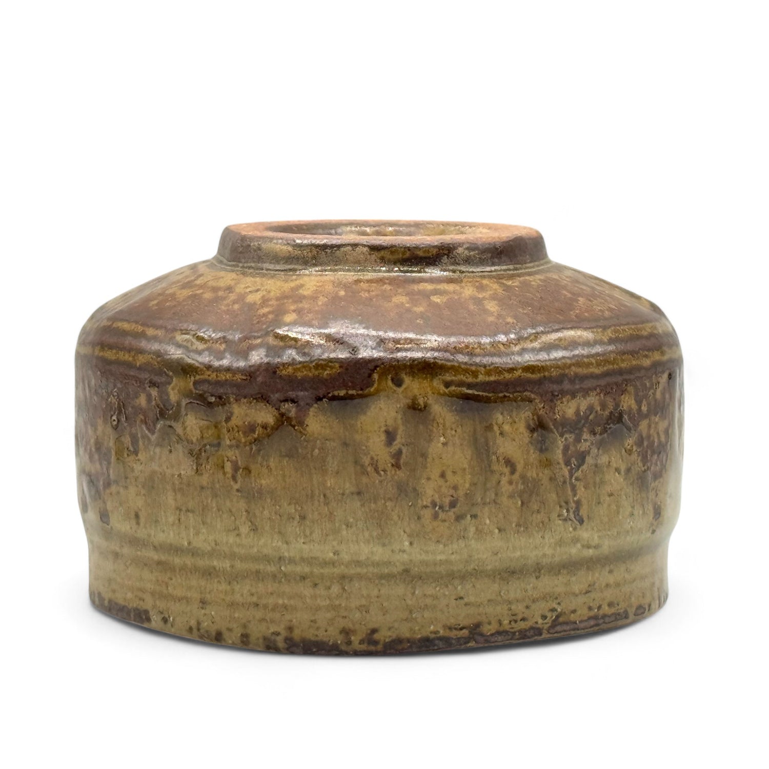 Bizen Nagashi Brown Mino-yaki Chawan - Japanese Matcha Bowl