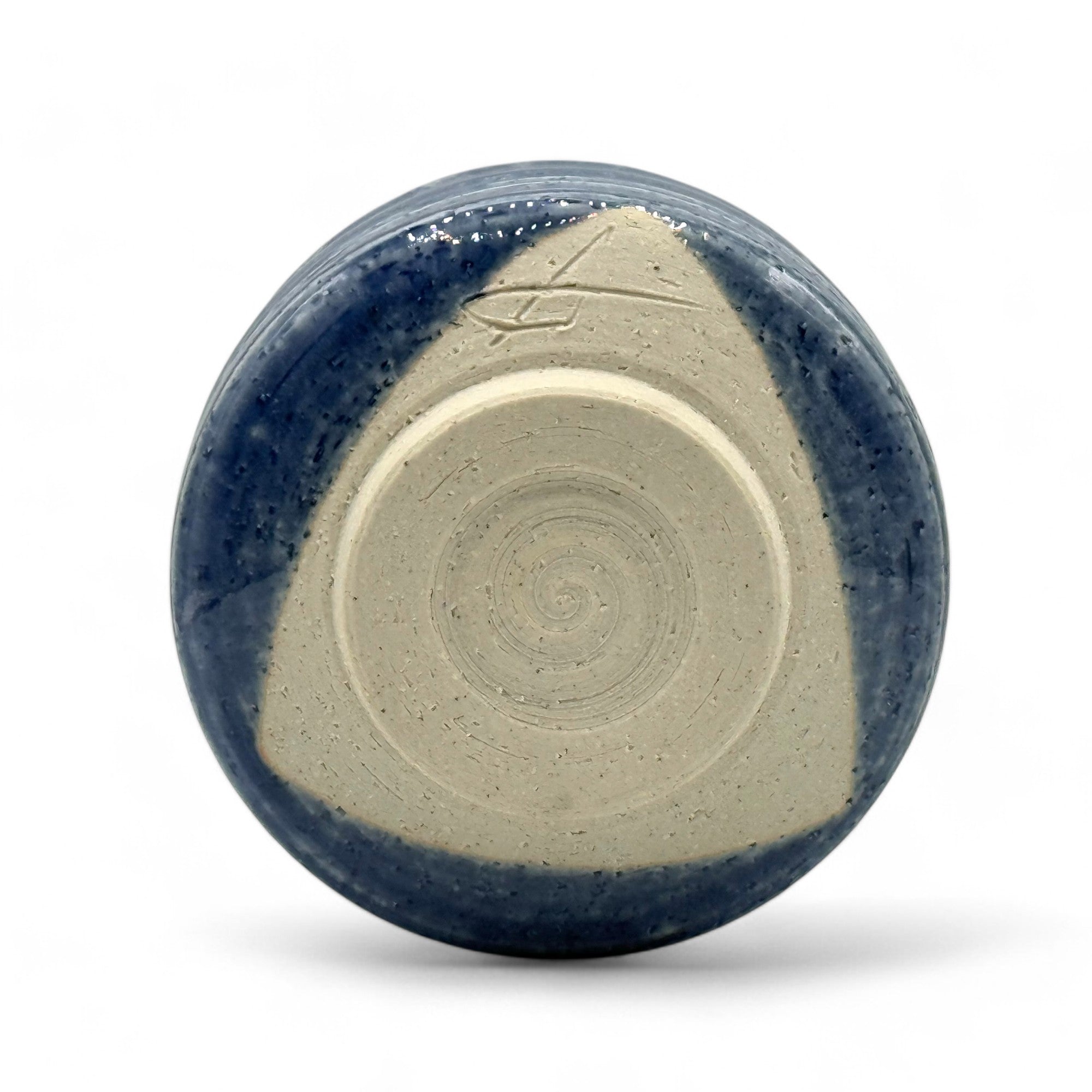 Ranyu Blue Mino-yaki Chawan - Japanese Matcha Bowl