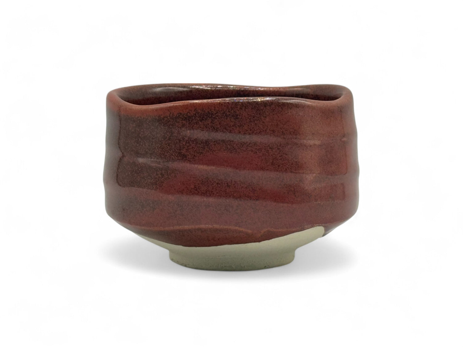Tetsu Raku Red Mino-yaki Chawan - Japanese Matcha Bowl