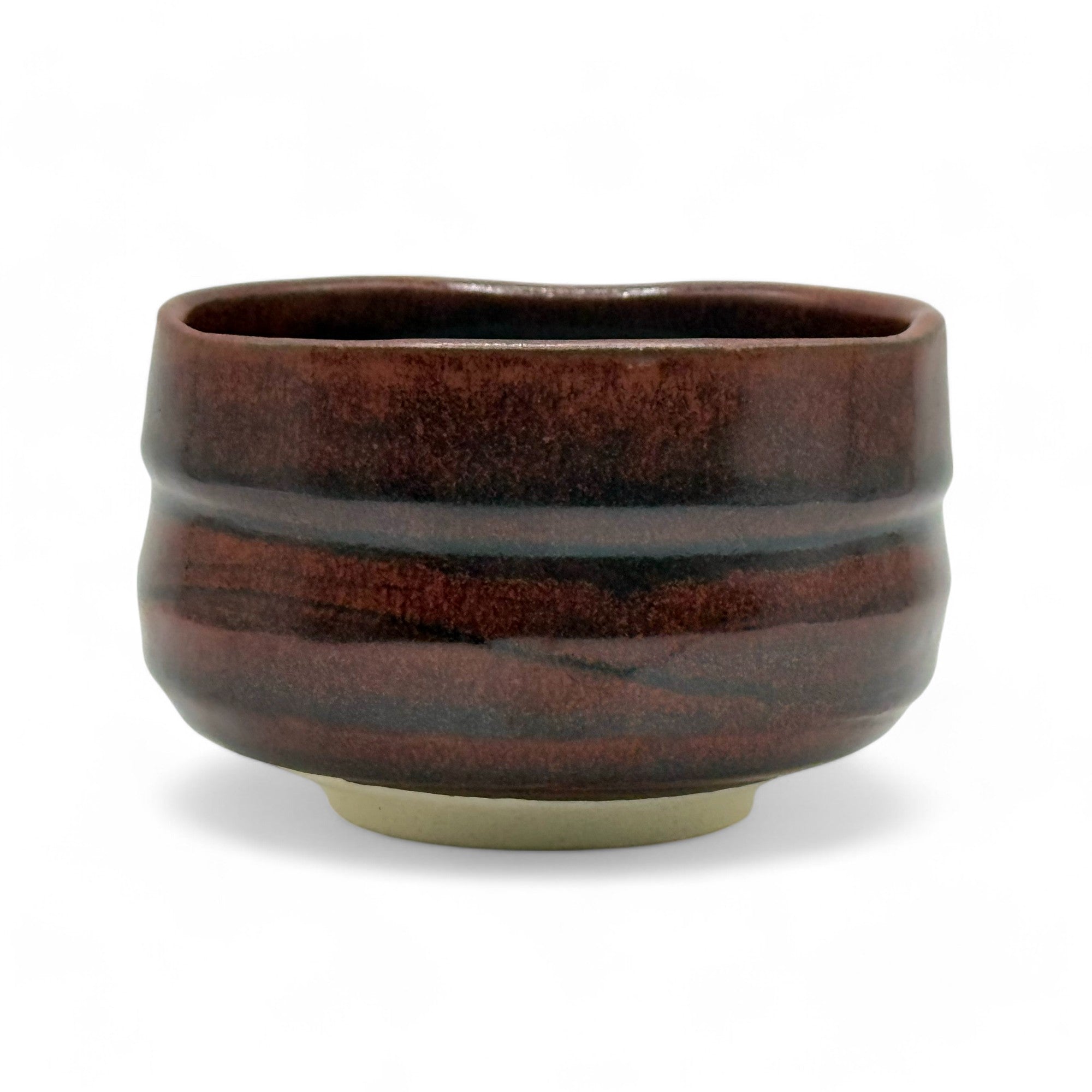 Akaraku Red Mino-yaki Chawan - Japanese Matcha Bowl