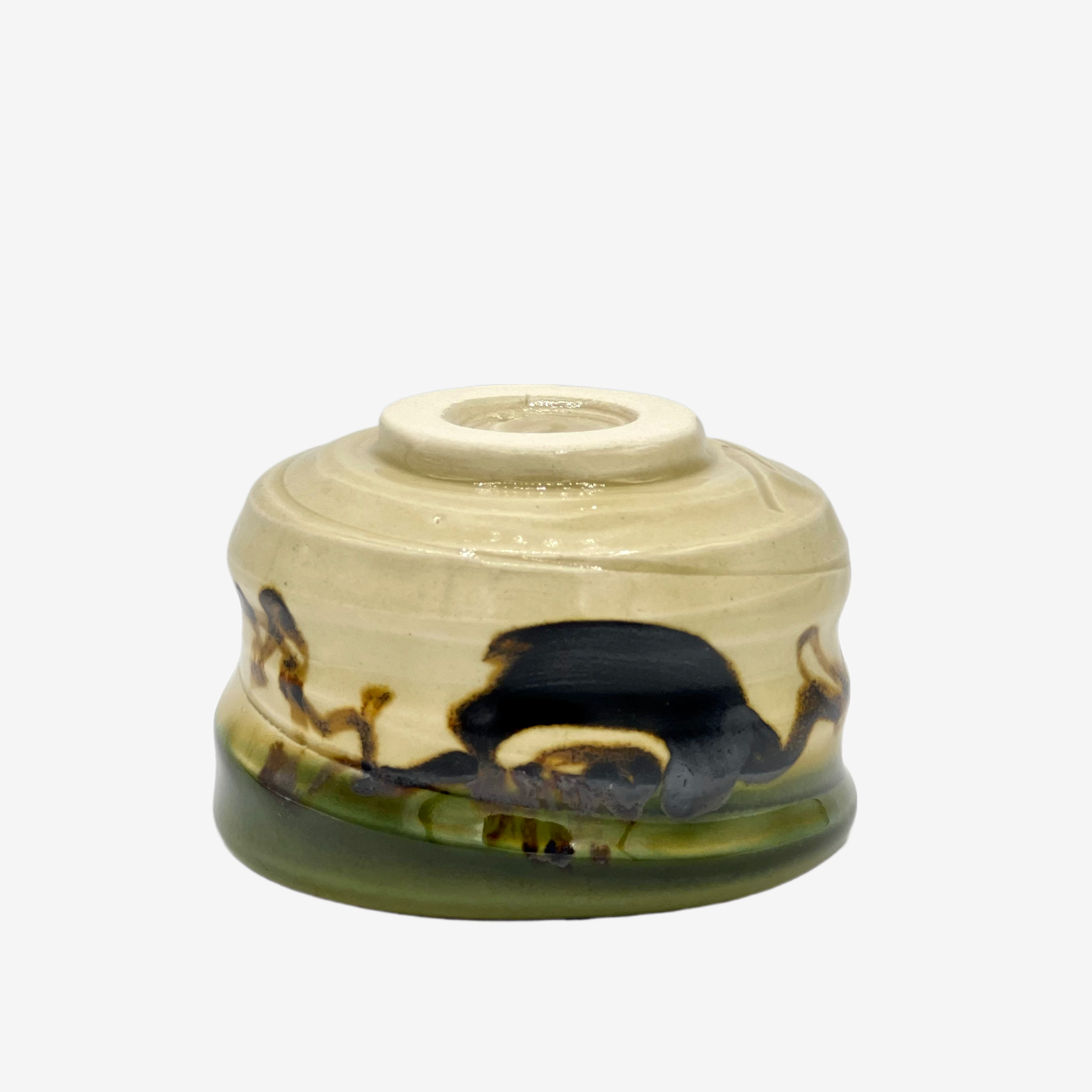 Oribe Tabi Green Mini Chawan - Japanese Matcha Bowl Matchaware Inoue Tea