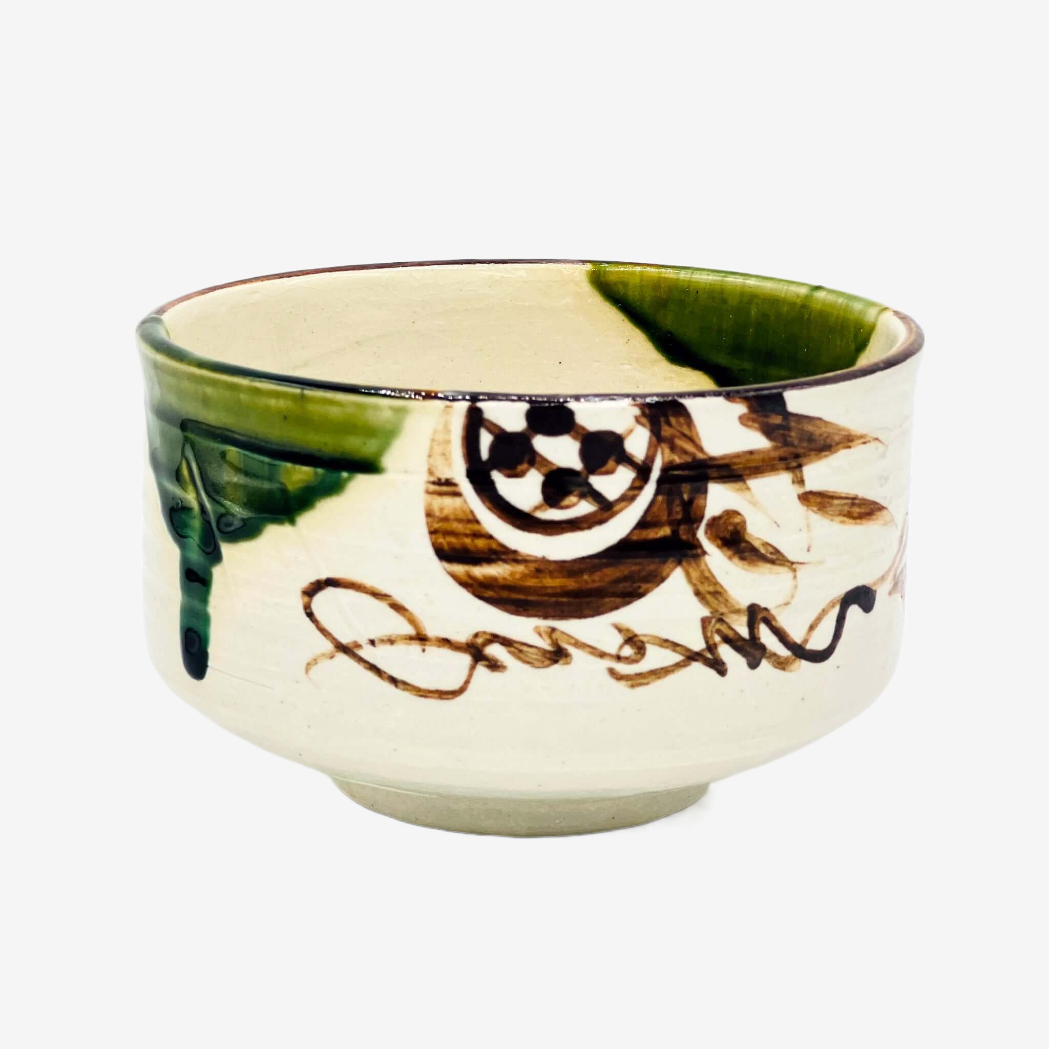 Oribe Moku Green Chawan - Japanese Matcha Bowl Matchaware Inoue Tea