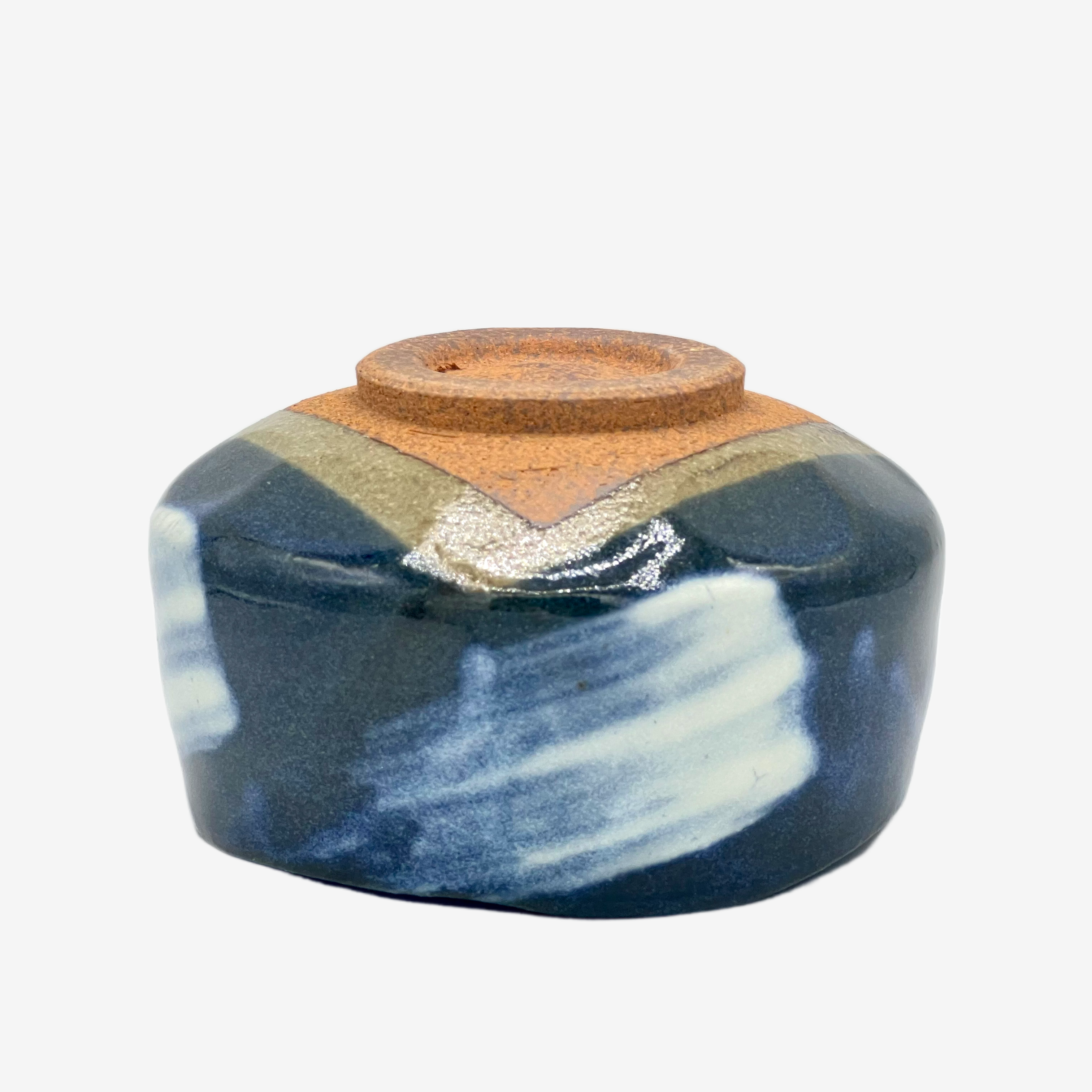 Brushstroke Blue Chawan - Japanese Matcha Bowl Matchaware Inoue Tea