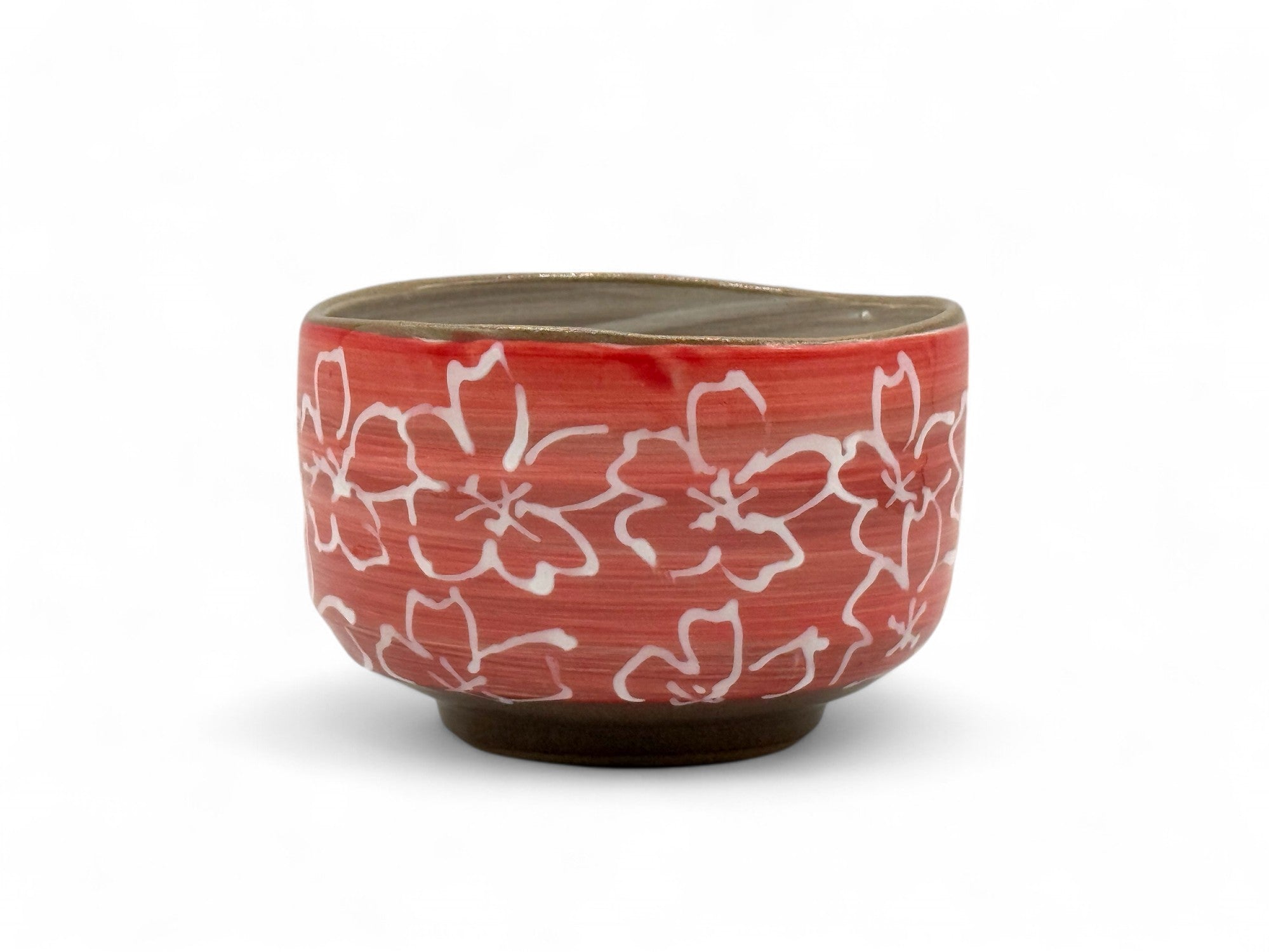 Maizakura Red Mino-yaki Chawan - Japanese Matcha Bowl