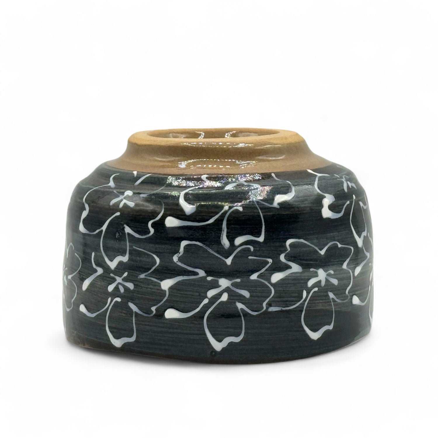 Maizakura Kuro Black Mino-yaki Chawan - Japanese Matcha Bowl
