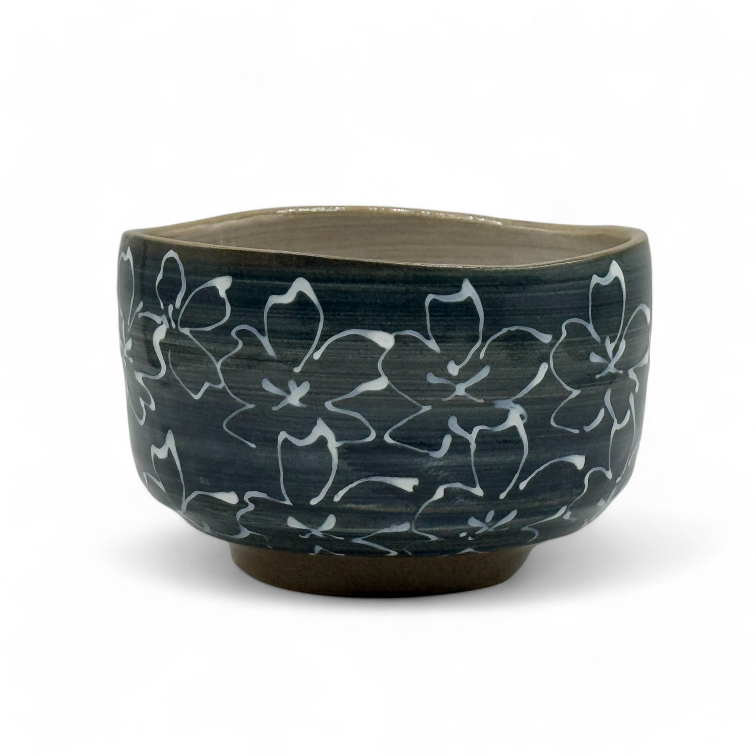 Maizakura Kuro Black Mino-yaki Chawan - Japanese Matcha Bowl