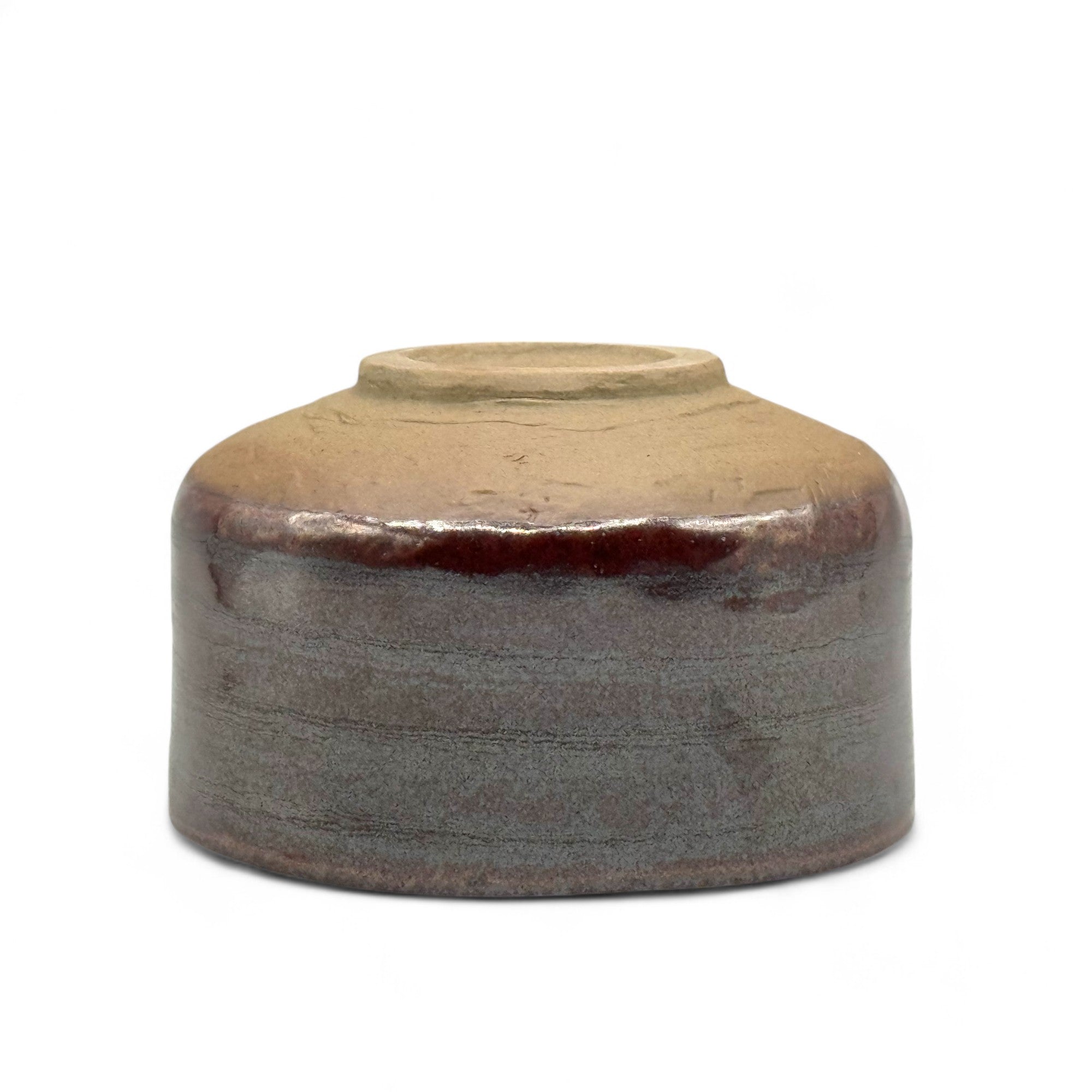 Buronzu Red Mino-yaki Chawan - Japanese Matcha Bowl