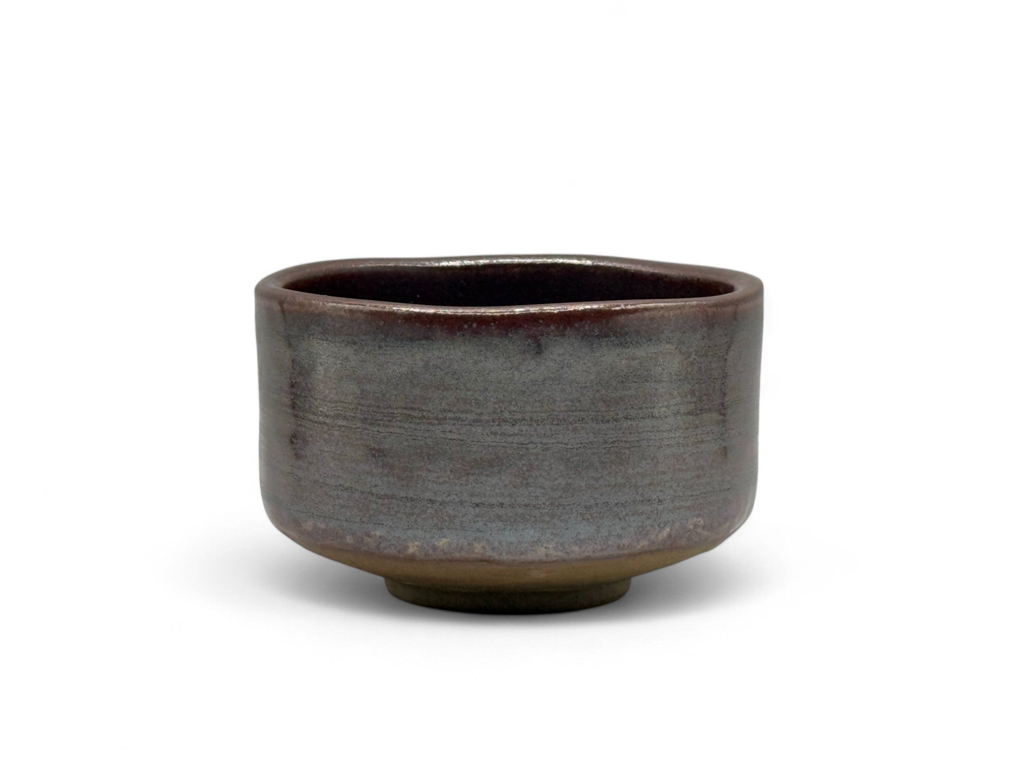 Buronzu Red Mino-yaki Chawan - Japanese Matcha Bowl