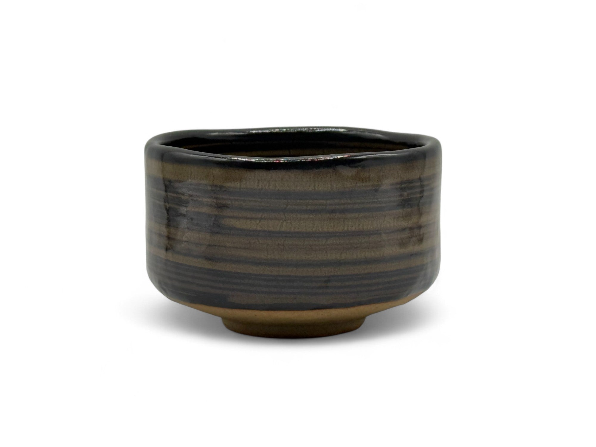 Kokuyu Glaze Brown Mino-yaki Chawan - Japanese Matcha Bowl