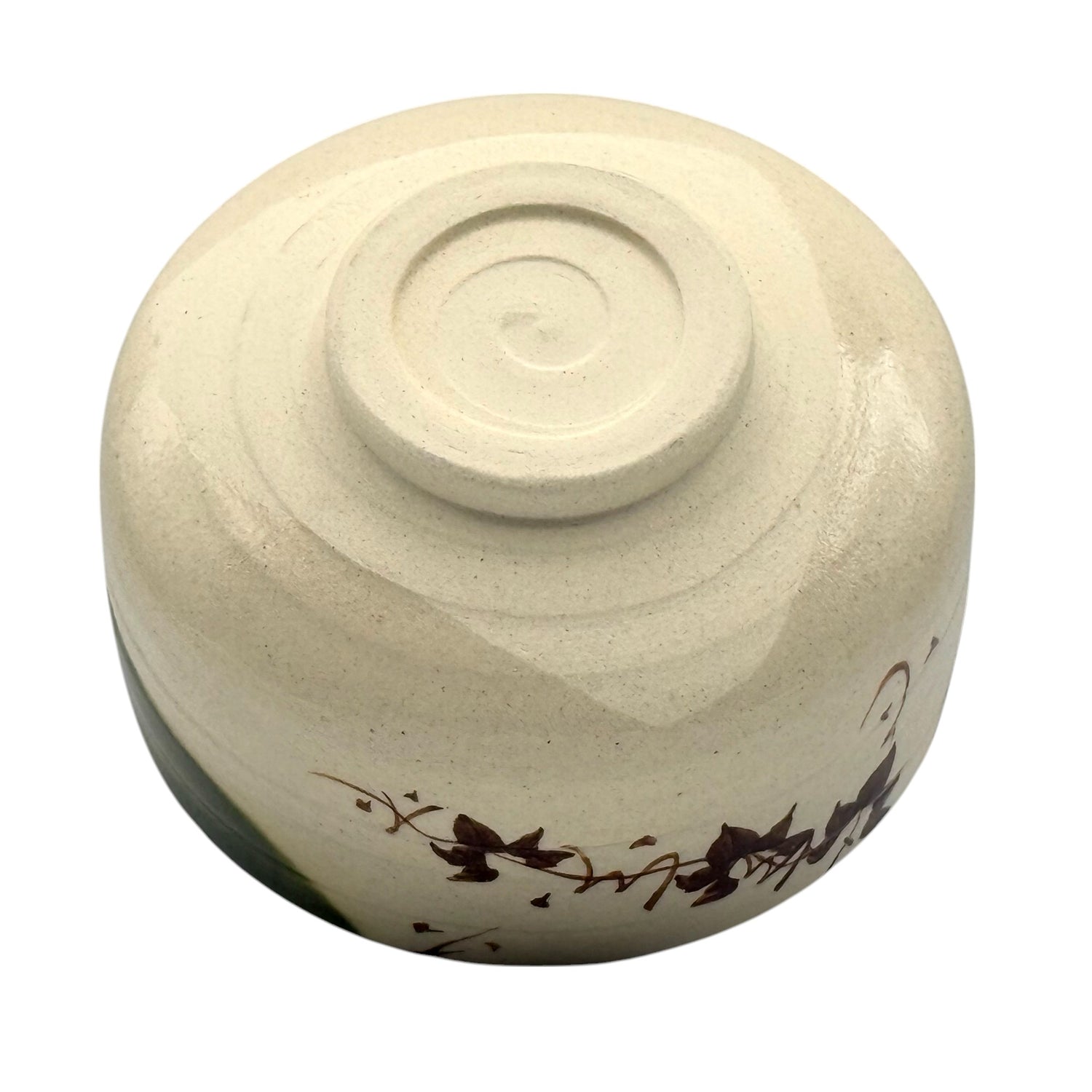 Oribe Forest Green Oribe-yaki Chawan - Japanese Matcha Bowl