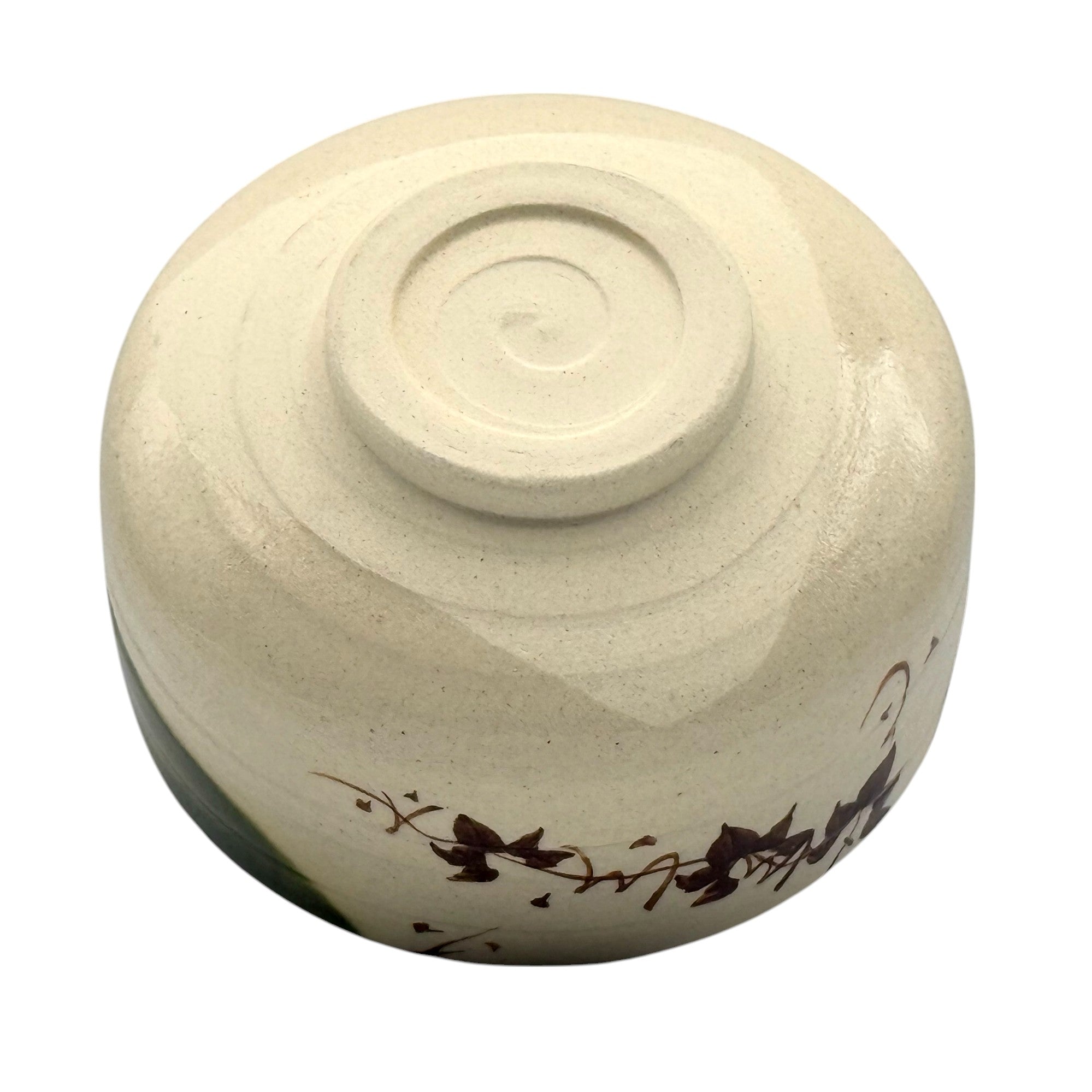Oribe Forest Green Oribe-yaki Chawan - Japanese Matcha Bowl