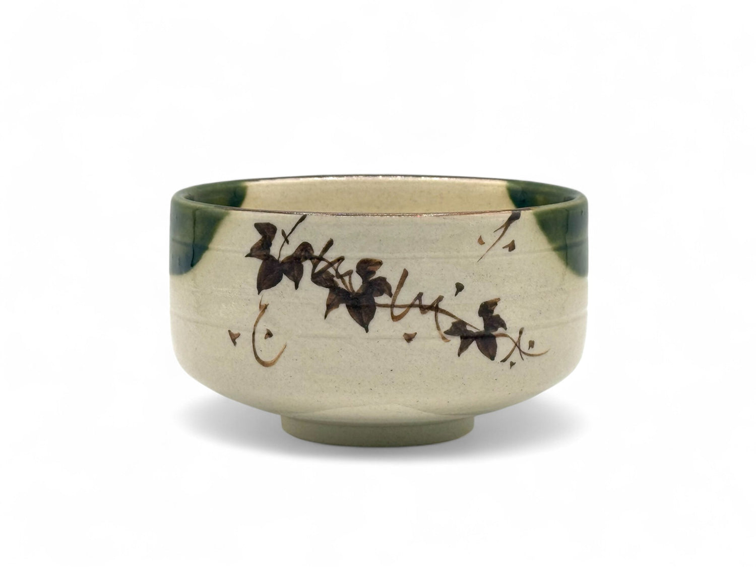 Oribe Forest Green Oribe-yaki Chawan - Japanese Matcha Bowl