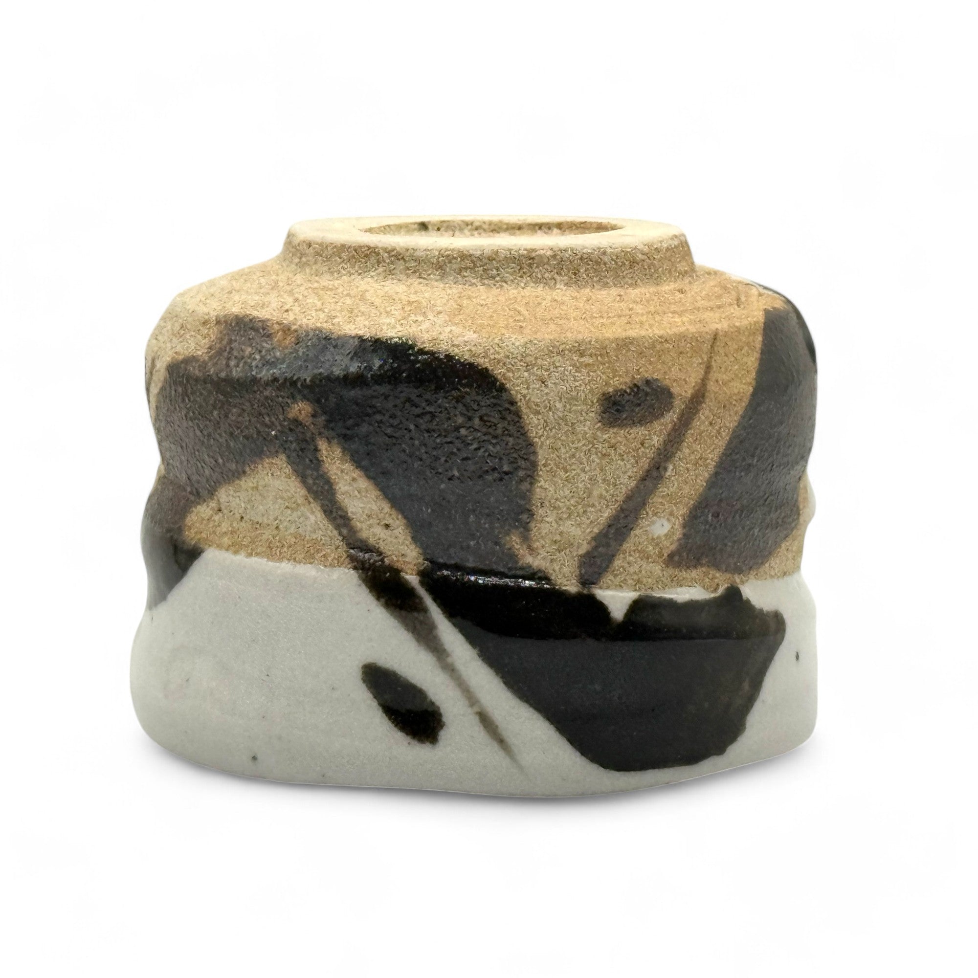 Iga Black Hime Mino-yaki Chawan - Japanese Mini Matcha Bowl