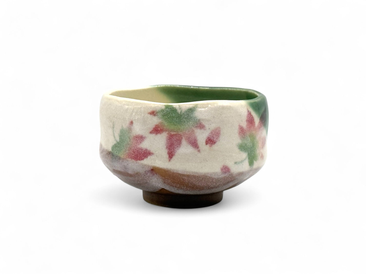 Forest Hana Beige Mino-yaki Chawan - Japanese Mini Matcha Bowl